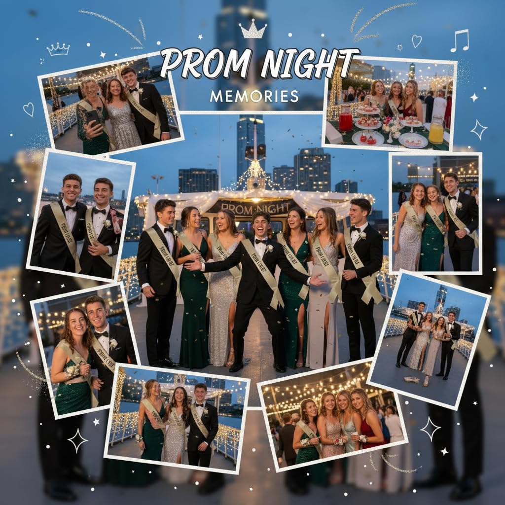 Anderson's 10-Piece Prom King, Queen & Court Glitter Sashes Set with Black Lettering, 3.75" x 62" Silver & Gold Glitter Royalty Sashes for High School Prom Coronation & Formal Events, 10 Piece Set - Image 6