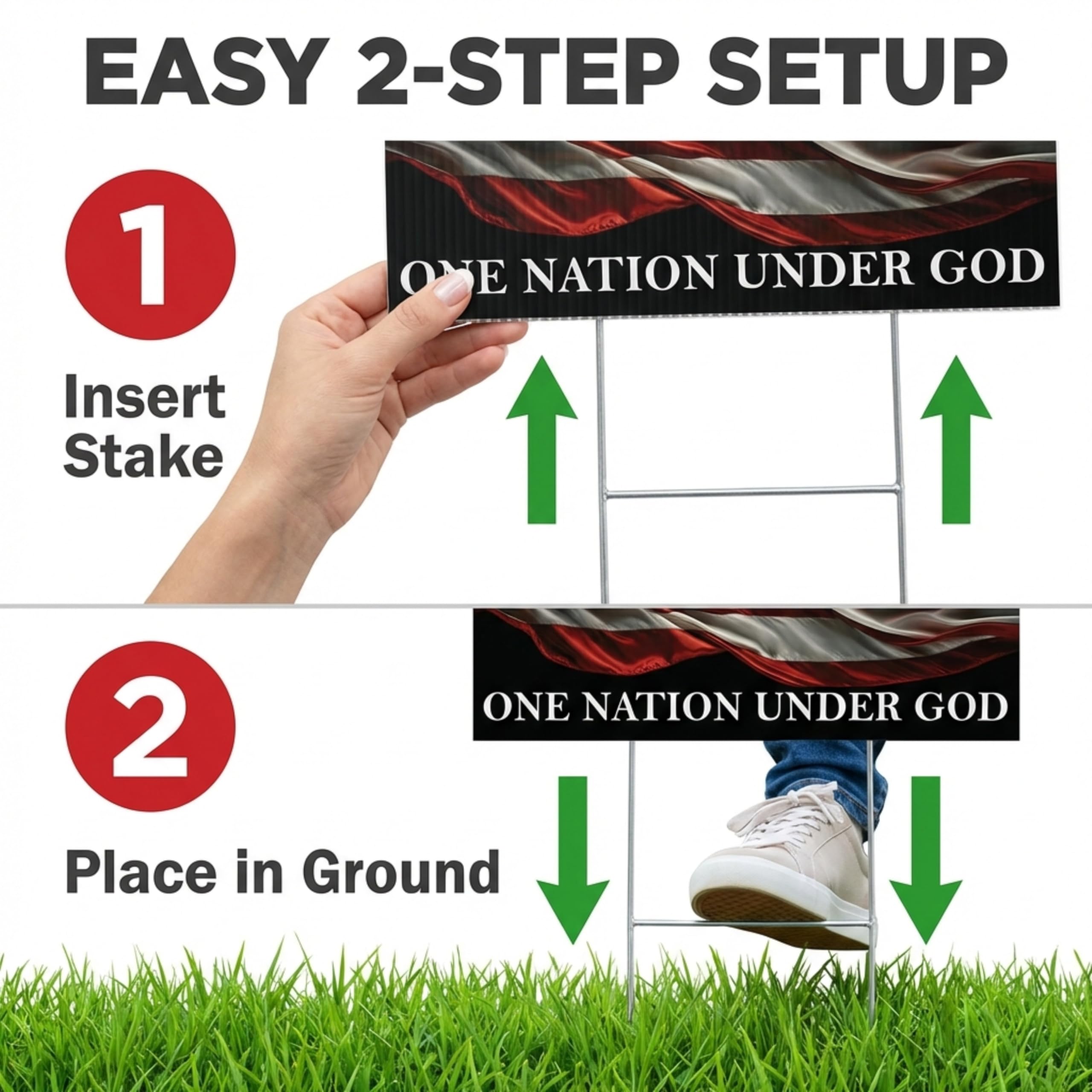 Anderson’s 17x12.5" God Bless America Yard Sign, Double‑Sided Inspriational, Religous, Christian Patriotic Outdoor Display with 15" H‑Stake for Homes, Churches and Community Spaces - Image 7