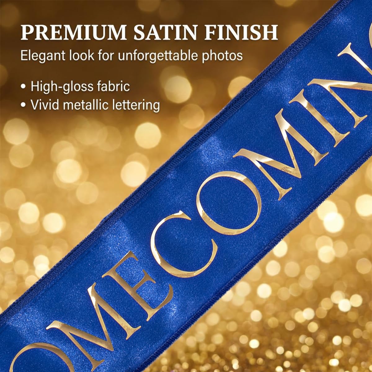 Anderson’s 22-Piece Homecoming Royalty Set, Blue/Gold King & Queen Sashes, Gold Royalty Sashes, Crown & Rhinestone Tiara and Buttons for Homecoming Coronation and School Events, 22‑Piece Set - Image 5
