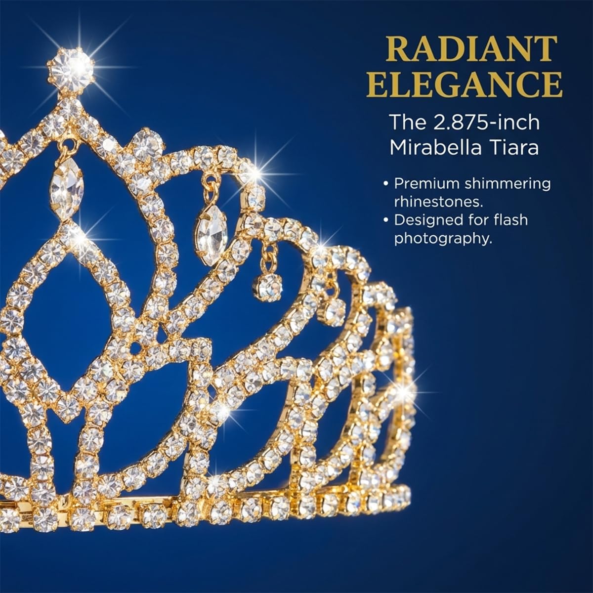Anderson’s 22-Piece Homecoming Royalty Set, Blue/Gold King & Queen Sashes, Gold Royalty Sashes, Crown & Rhinestone Tiara and Buttons for Homecoming Coronation and School Events, 22‑Piece Set - Image 6