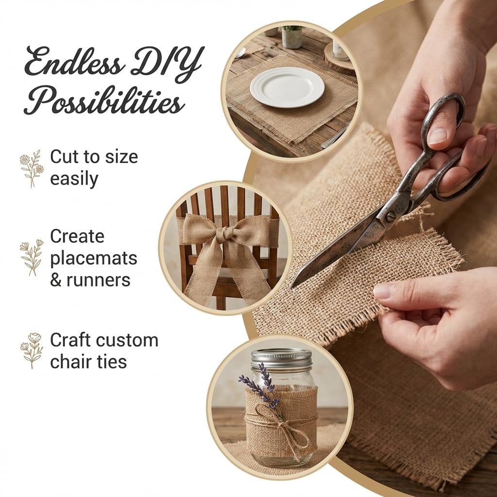 Anderson’s 45" x 45" Burlap Square Table Overlay, Rustic Décor for Weddings, Baby Showers, Gender Reveals, Prom, Homecoming, Graduation, Engagements, Retirement Celebrations, Holiday Gatherings & More - Image 4