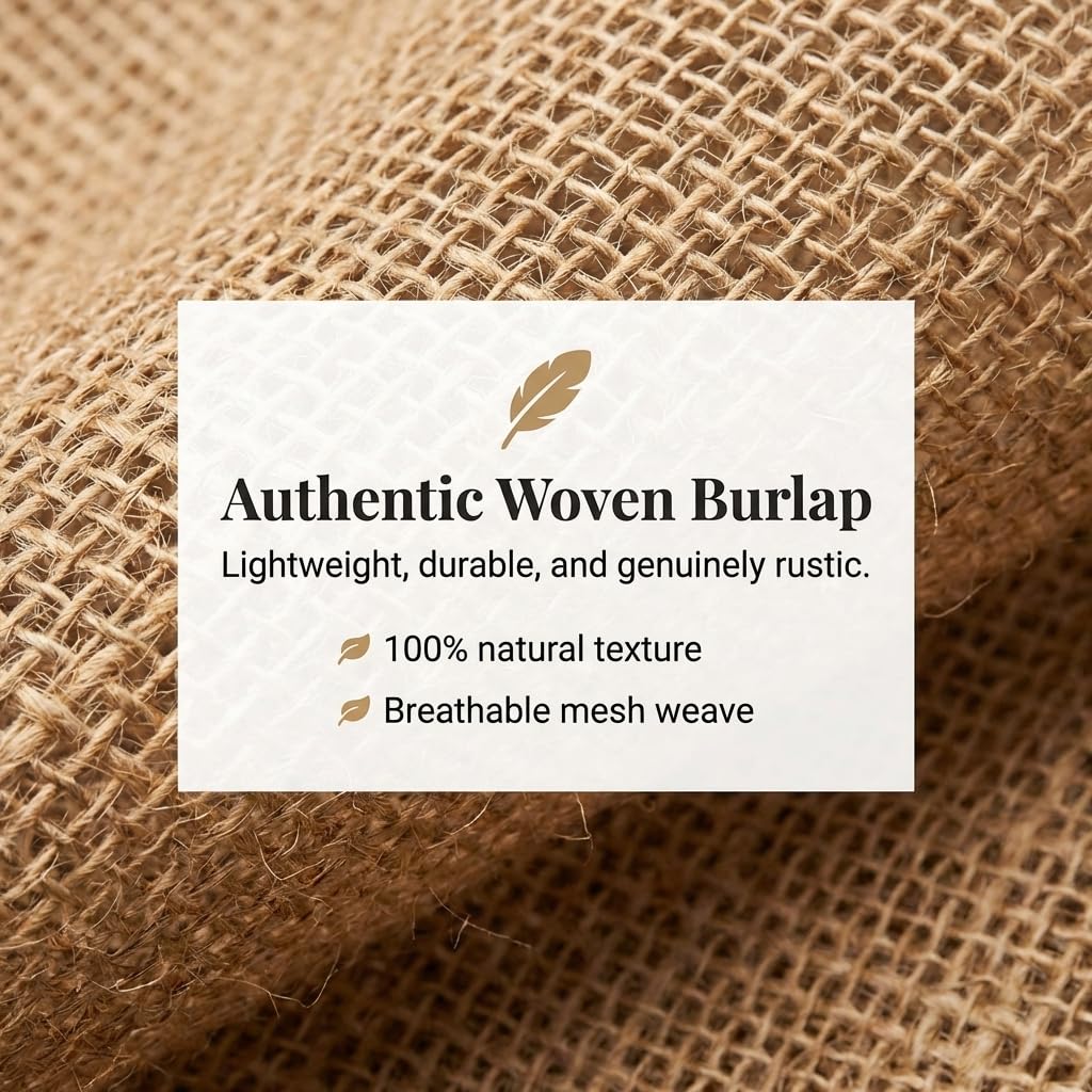 Anderson’s 45" x 45" Burlap Square Table Overlay, Rustic Décor for Weddings, Baby Showers, Gender Reveals, Prom, Homecoming, Graduation, Engagements, Retirement Celebrations, Holiday Gatherings & More - Image 5
