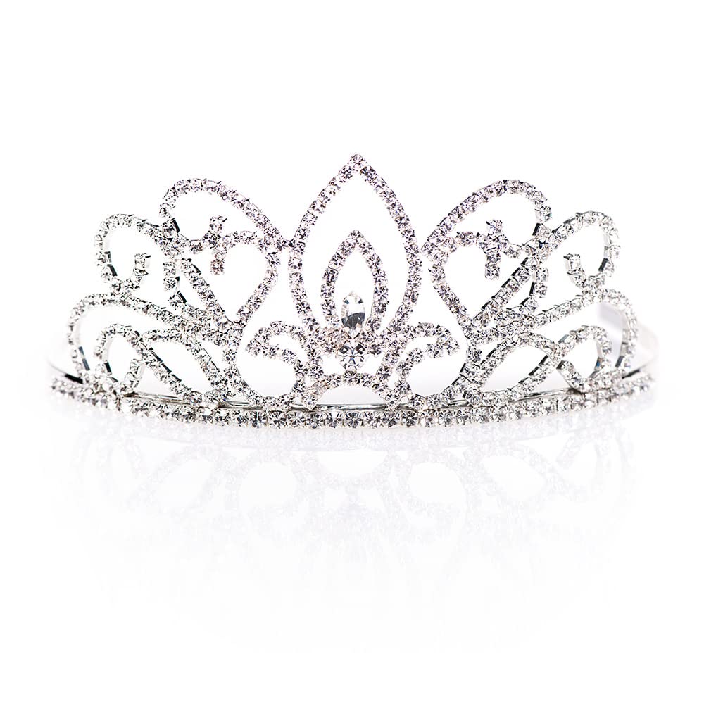 Anderson's Adela Queen & Cleo Princess Tiara Set, 5-Piece Silver Metal Crown Collection with Sparkling Clear Rhinestones, Adjustable Fit & Comfort Combs, Perfect for Prom, Homecoming, Weddings, Pageants, Quinceañeras, and Coronation Events - Image 8