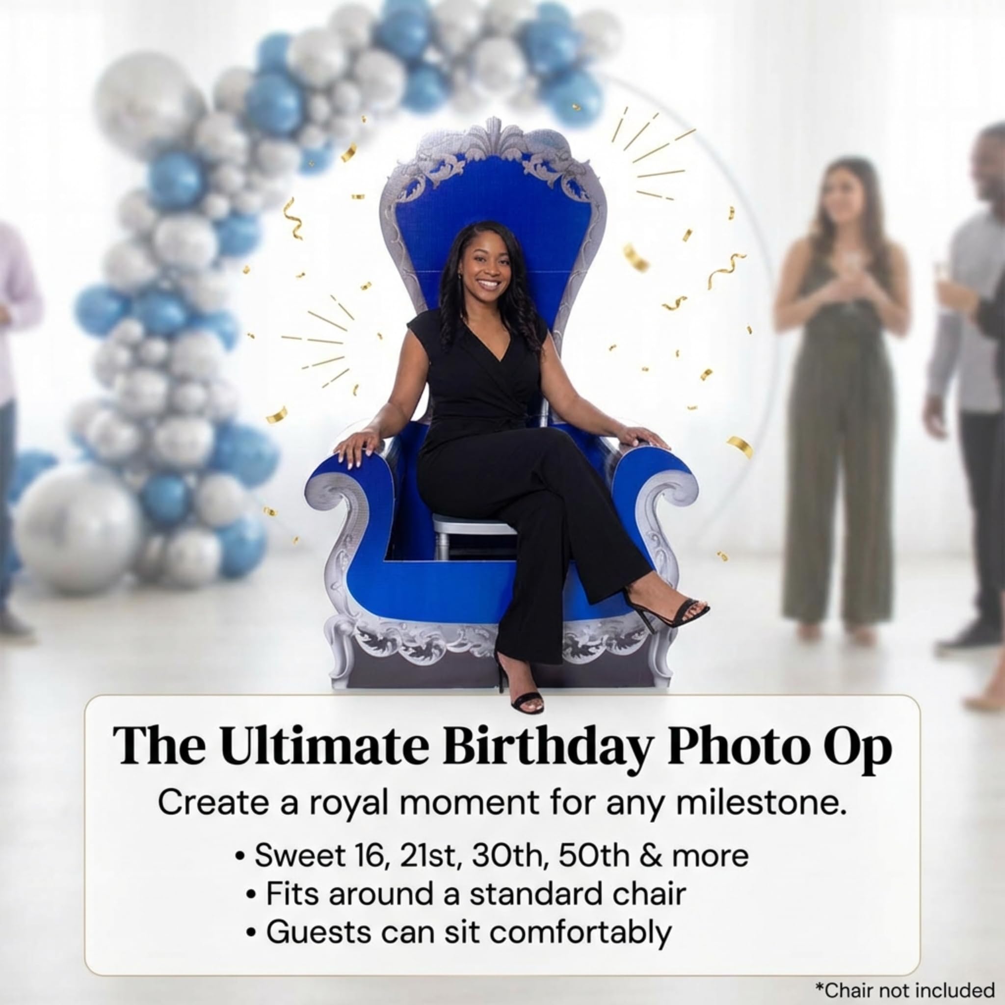 Anderson's Adult Blue Royalty Throne Kit, Coronation, Homecoming, Prom, Wedding, Birthday, Props, Photo Ops - Image 5