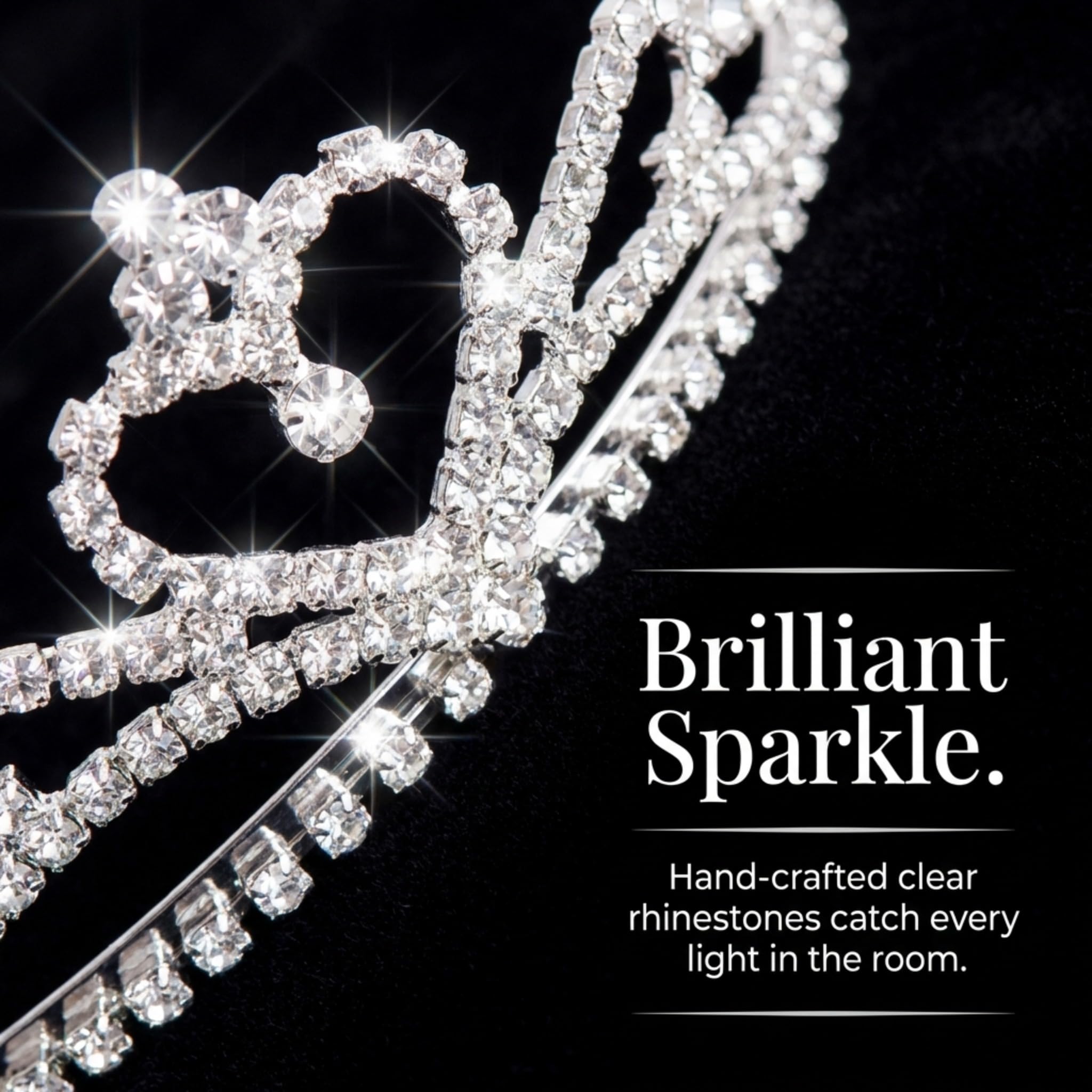 Anderson's Alisa Rhinestone Tiara, Sparkling 1.5-Inch Silver Crown with Heart & Orb Design, Clear Faux Diamonds, Adjustable Band & Comfort Combs, Perfect for Proms, Homecomings, Weddings, Pageants & Special Events - Image 6