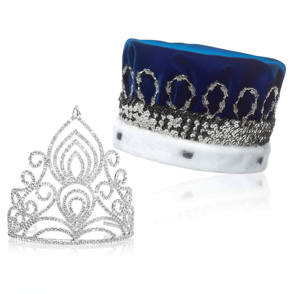 Anderson's Amelia Royalty Set, Velvet Crown & Tiara for Prom, Homecoming, Pageants, and Special Events