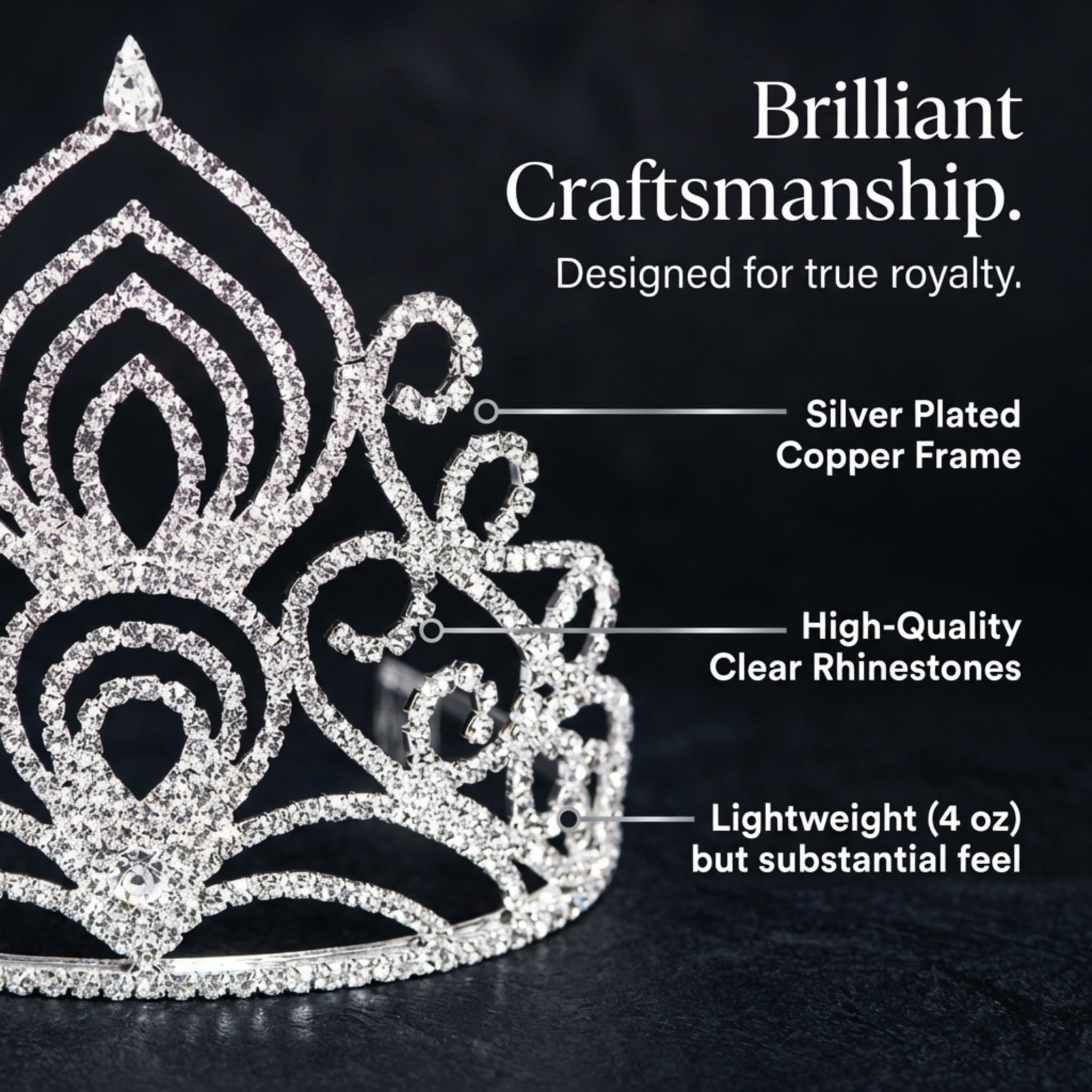 Anderson's Amelia Tiara, 5 1/2 Inches High, Wedding, Prom, Pageant Tiara, Queen Or Princess Tiara For Prom, Homecoming, Pageant, Wedding, School Dance, Award, Costume, Party, Event - Image 5
