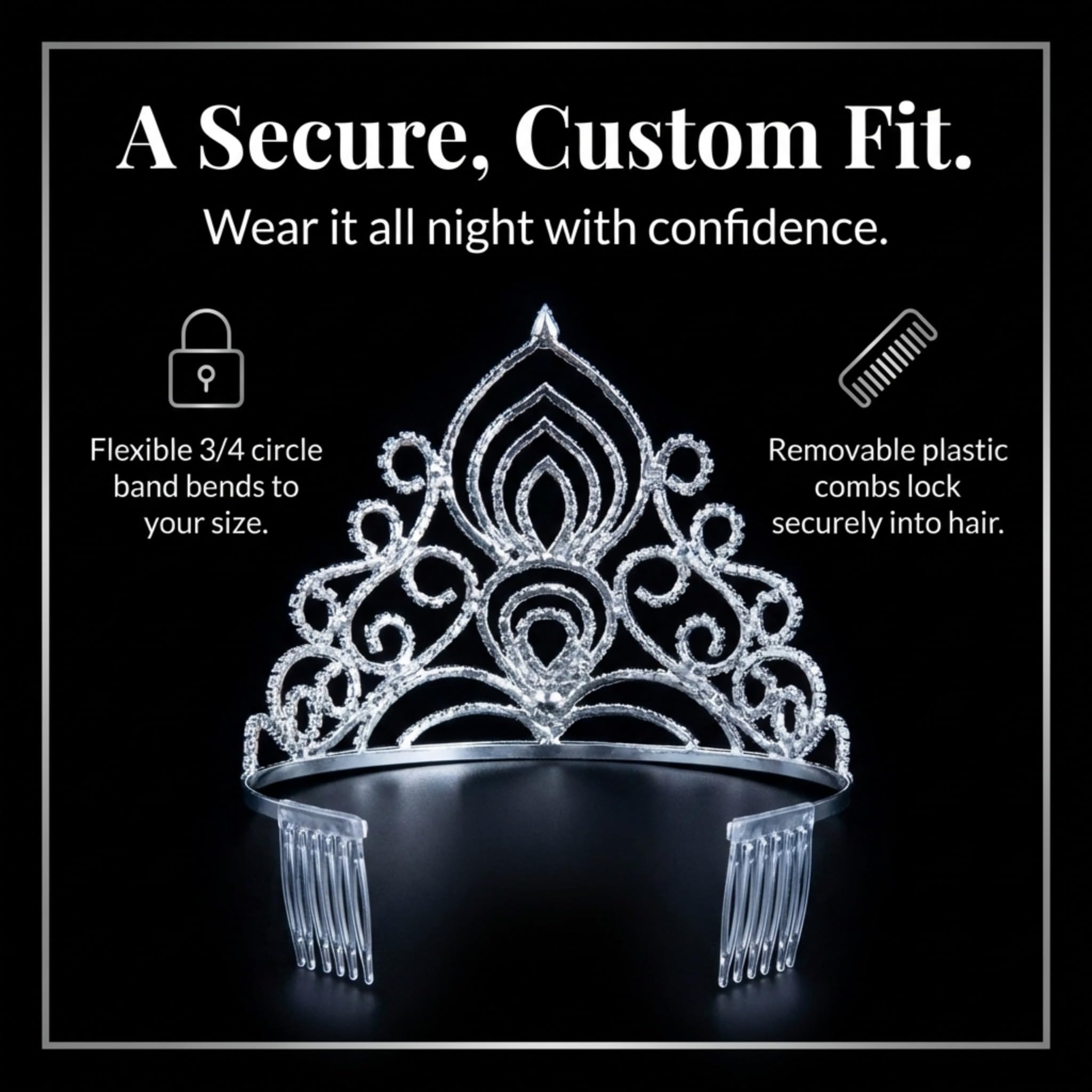 Anderson's Amelia Tiara, 5 1/2 Inches High, Wedding, Prom, Pageant Tiara, Queen Or Princess Tiara For Prom, Homecoming, Pageant, Wedding, School Dance, Award, Costume, Party, Event - Image 6