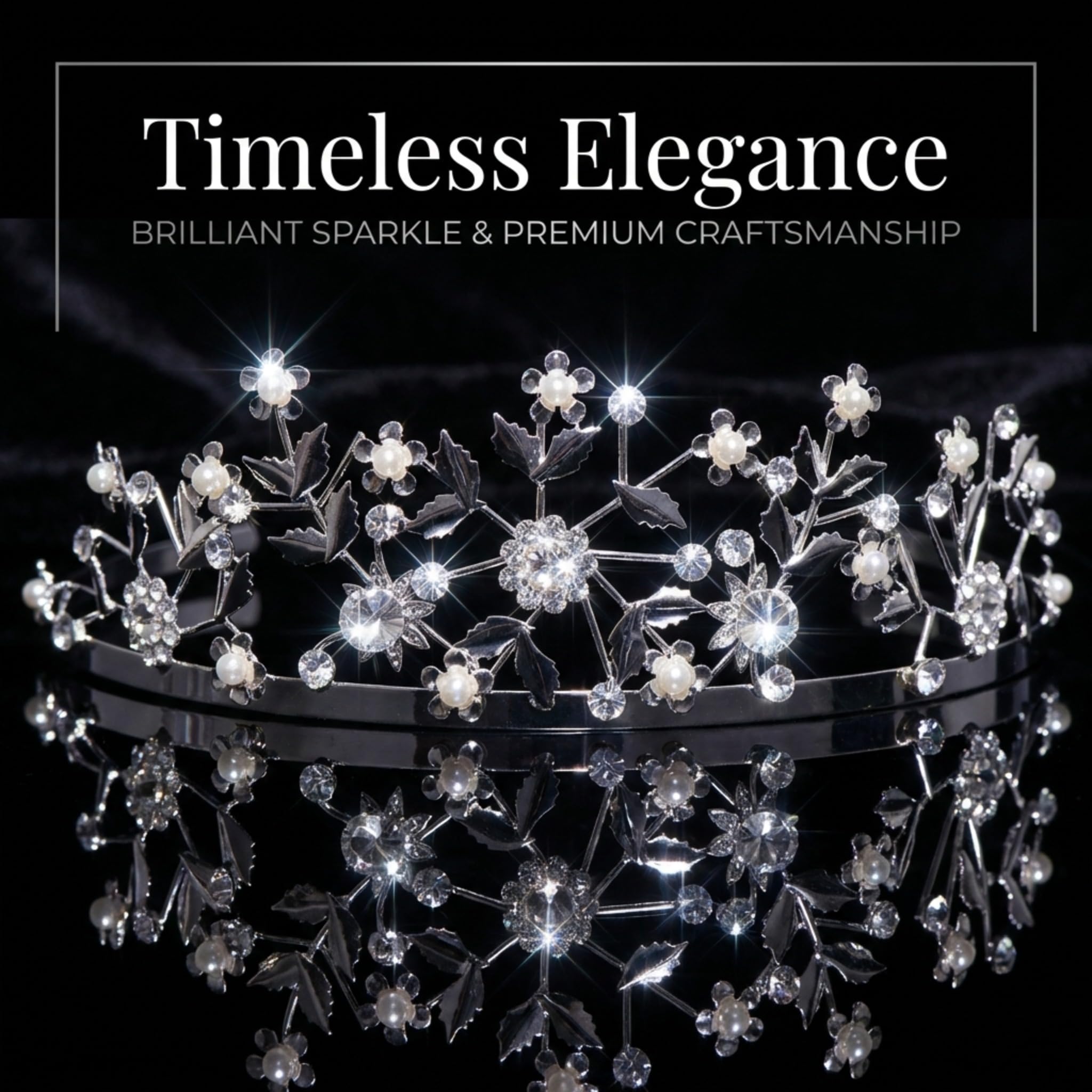 Anderson's Angelica Rhinestone Tiara, Sparkling 1.75-Inch Silver Crown with Clear Faux Diamonds, Adjustable Band & Comfort Combs, Perfect for Proms, Homecomings, Weddings, Pageants & Special Events - Image 3