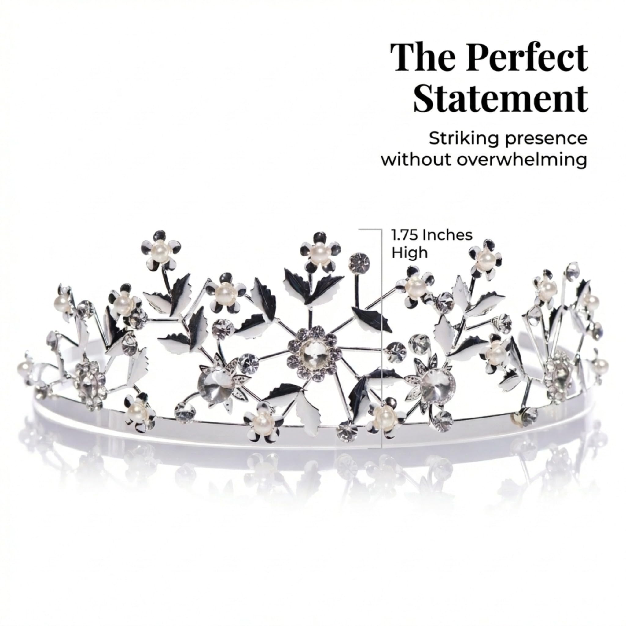 Anderson's Angelica Rhinestone Tiara, Sparkling 1.75-Inch Silver Crown with Clear Faux Diamonds, Adjustable Band & Comfort Combs, Perfect for Proms, Homecomings, Weddings, Pageants & Special Events - Image 6