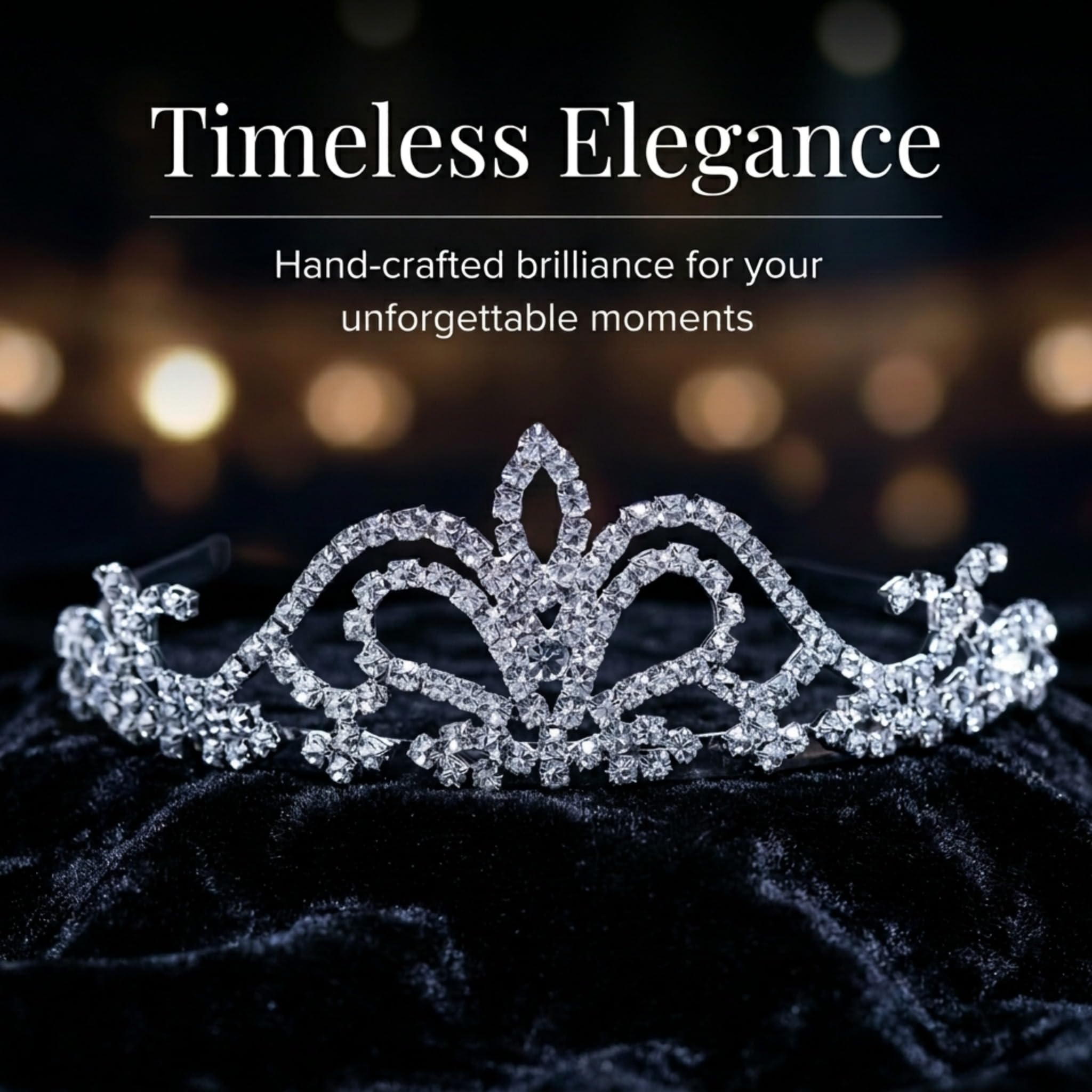 Anderson's Arilda Rhinestone Tiara, Sparkling 1.625-Inch Silver Crown with Clear Faux Diamonds, Adjustable Band & Comfort Combs, Perfect for Proms, Homecomings, Weddings, Pageants & Special Events - Image 3