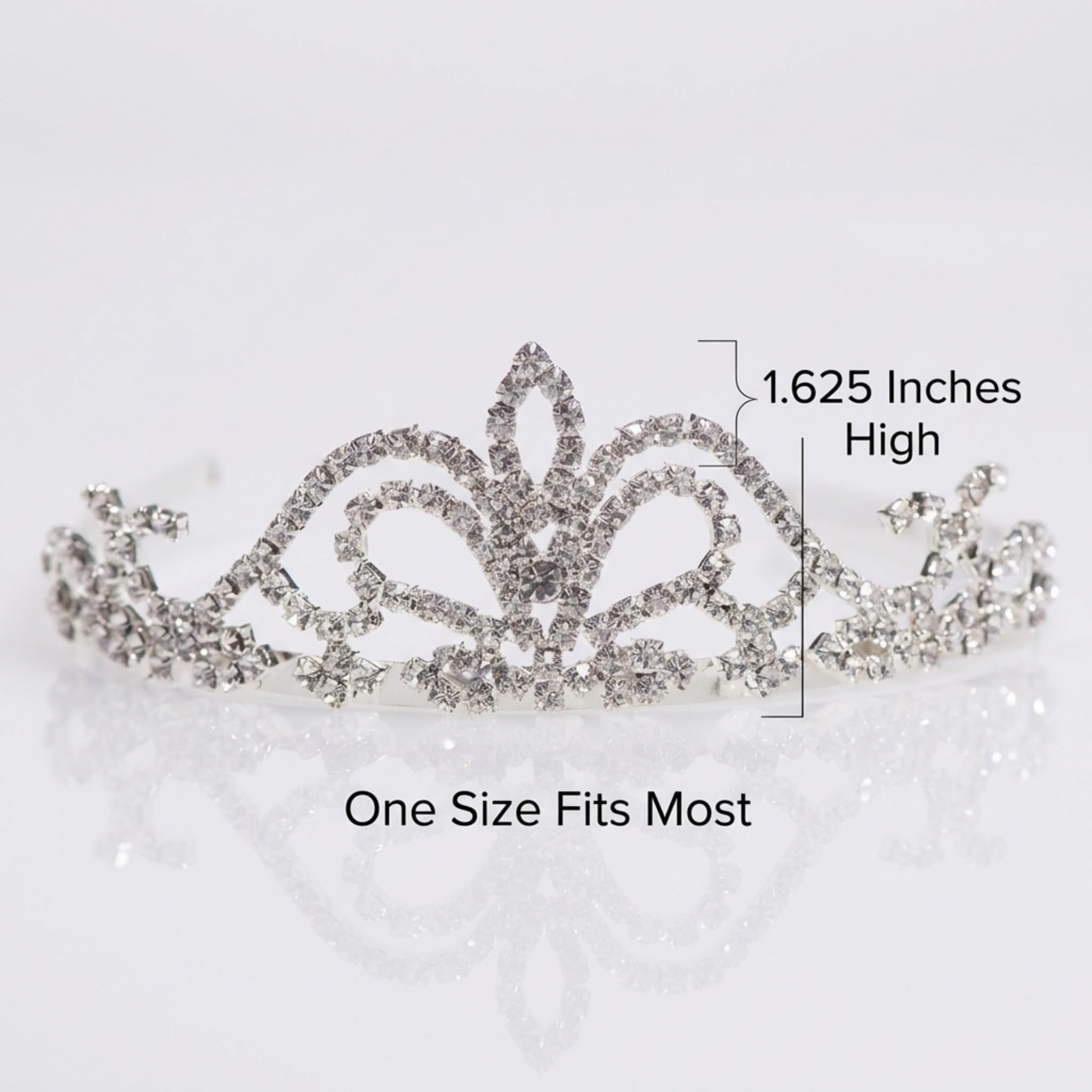 Anderson's Arilda Rhinestone Tiara, Sparkling 1.625-Inch Silver Crown with Clear Faux Diamonds, Adjustable Band & Comfort Combs, Perfect for Proms, Homecomings, Weddings, Pageants & Special Events - Image 6