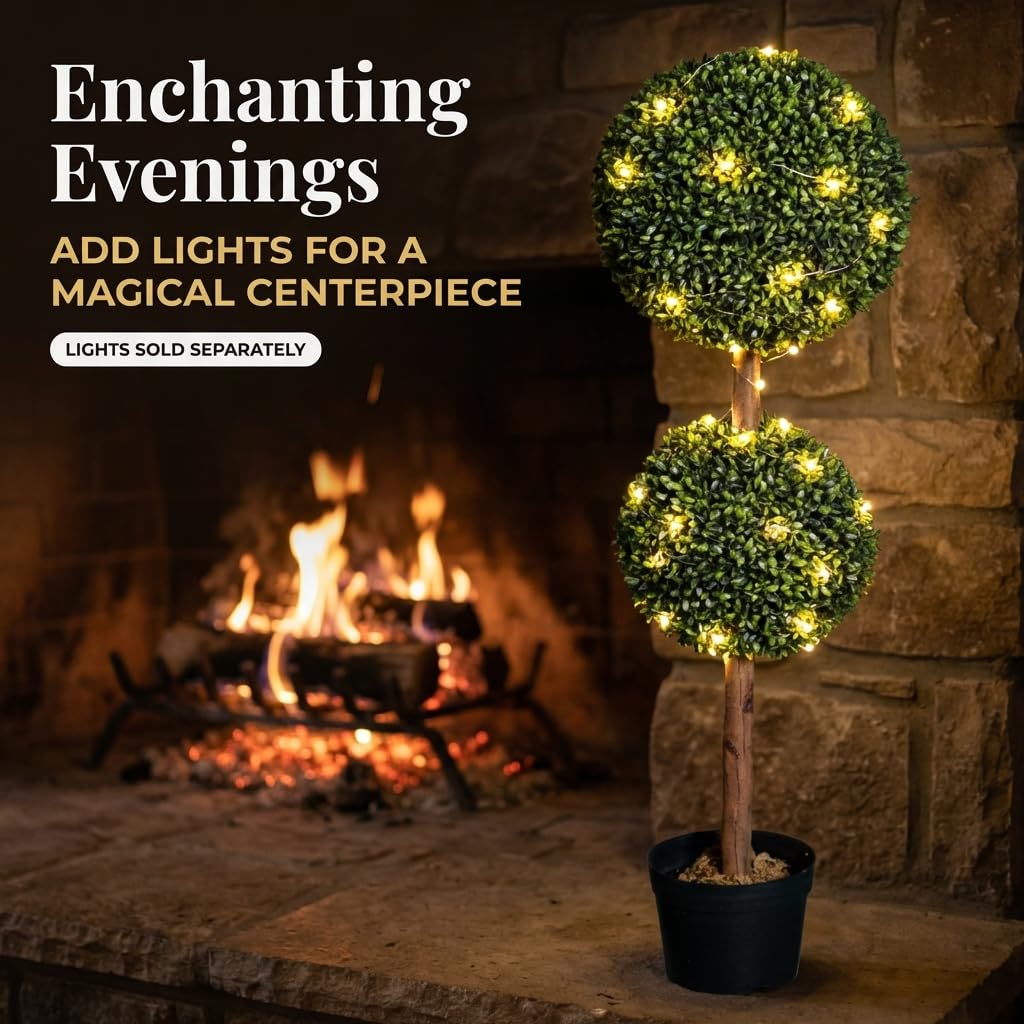 Anderson's Artificial Boxwood Double Topiary Tree 36 Inches Tall - Image 5