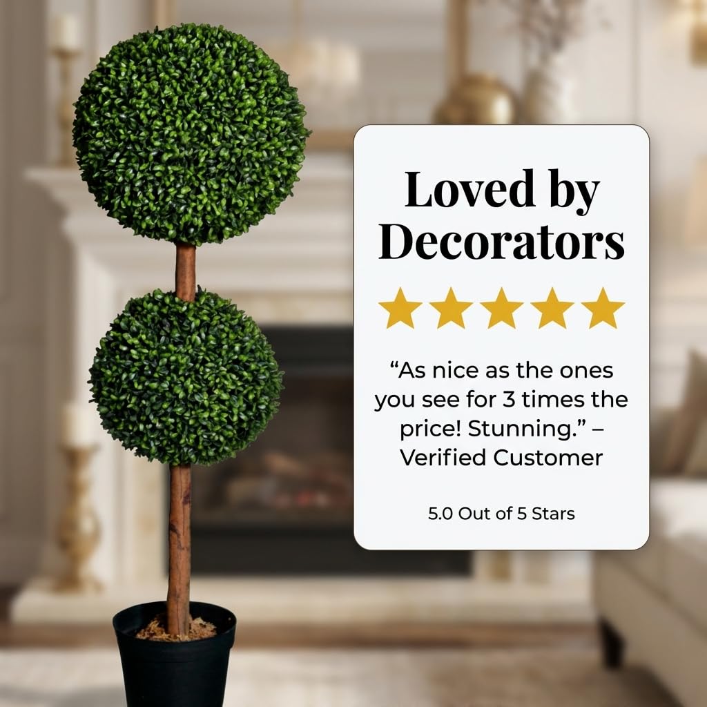 Anderson's Artificial Boxwood Double Topiary Tree 36 Inches Tall - Image 8