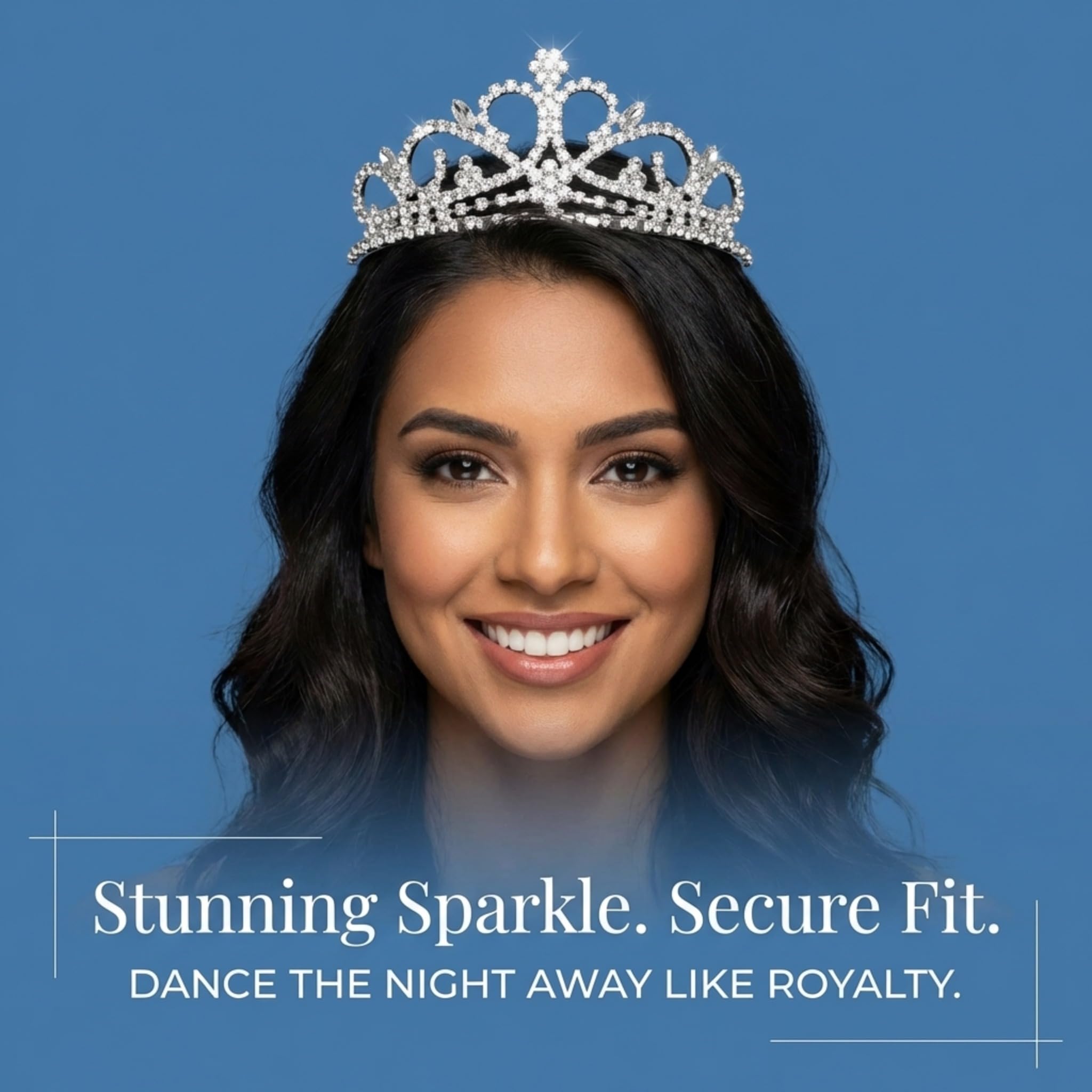 Anderson's Bianca Rhinestone Tiara, 2" High Silver Metal Crown with Sparkling Clear Rhinestones, Adjustable Fit & Removable Comfort Combs, Perfect for Prom, Homecoming, Weddings, Pageants, Quinceañeras, and Special Occasions - Image 2