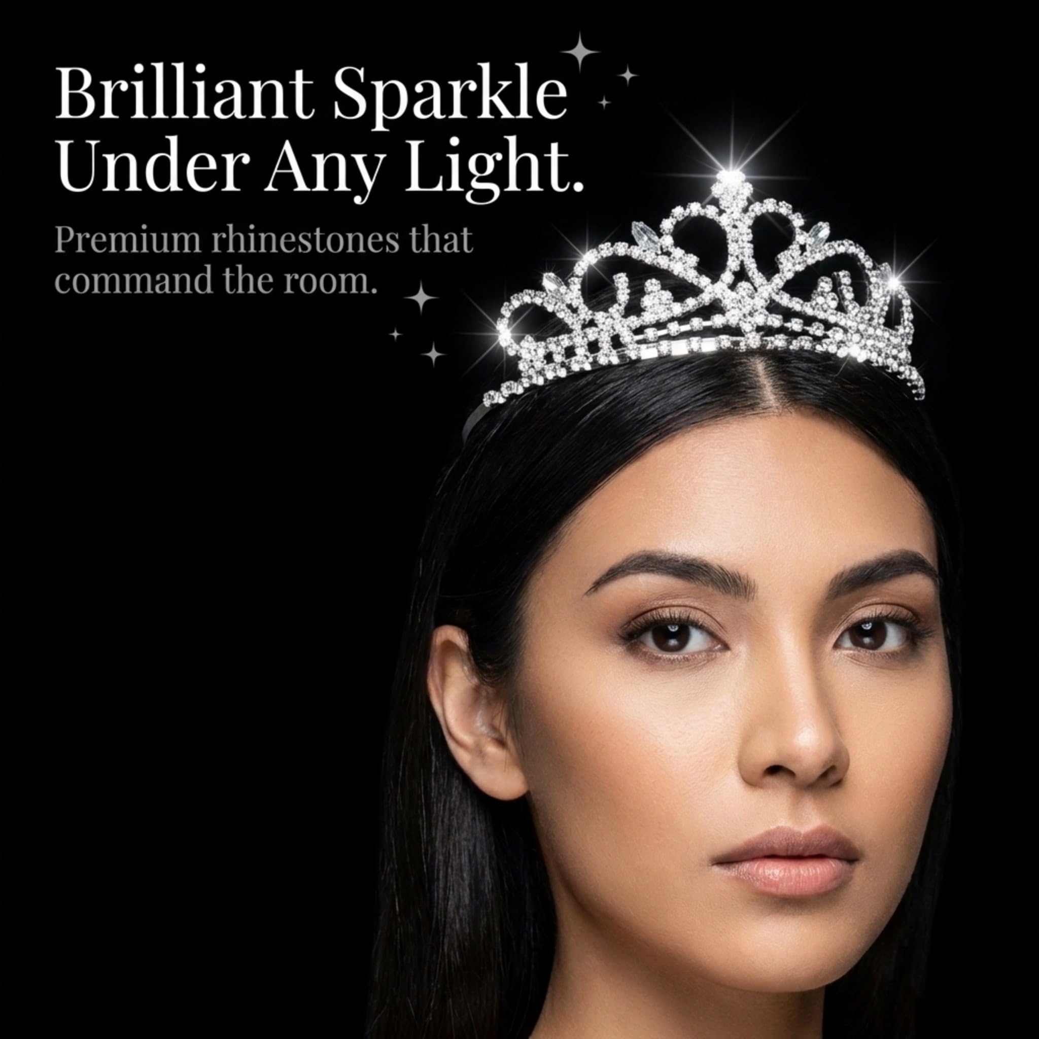 Anderson's Bianca Rhinestone Tiara, 2" High Silver Metal Crown with Sparkling Clear Rhinestones, Adjustable Fit & Removable Comfort Combs, Perfect for Prom, Homecoming, Weddings, Pageants, Quinceañeras, and Special Occasions - Image 3