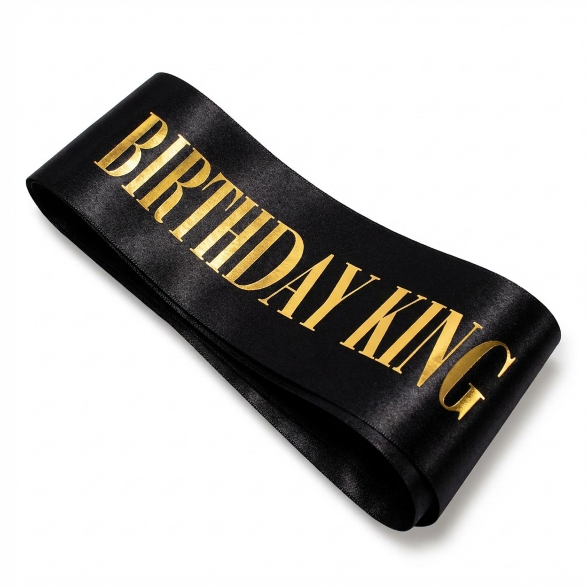 Anderson’s Birthday King Sash, Black Satin with Metallic Gold Foil Lettering, 3" x 72", Regal Birthday Accessory for Men, Milestone Party Supplies, Keepsake for 18th 21st 30th 40th 50th Celebrations - Image 8