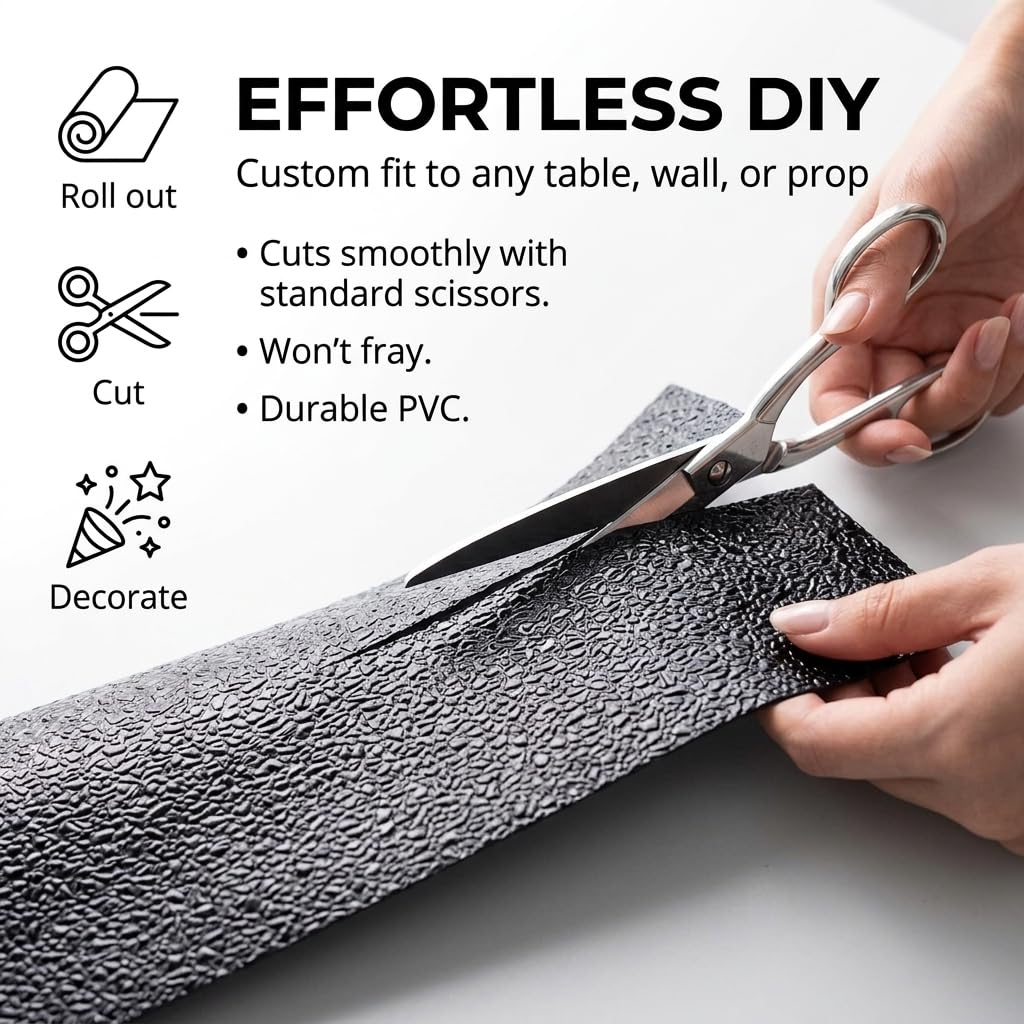 Anderson's Black Cracked Ice Textured Decorating Roll, 48 Inches x 24 Feet, Wedding Decorations - Image 5