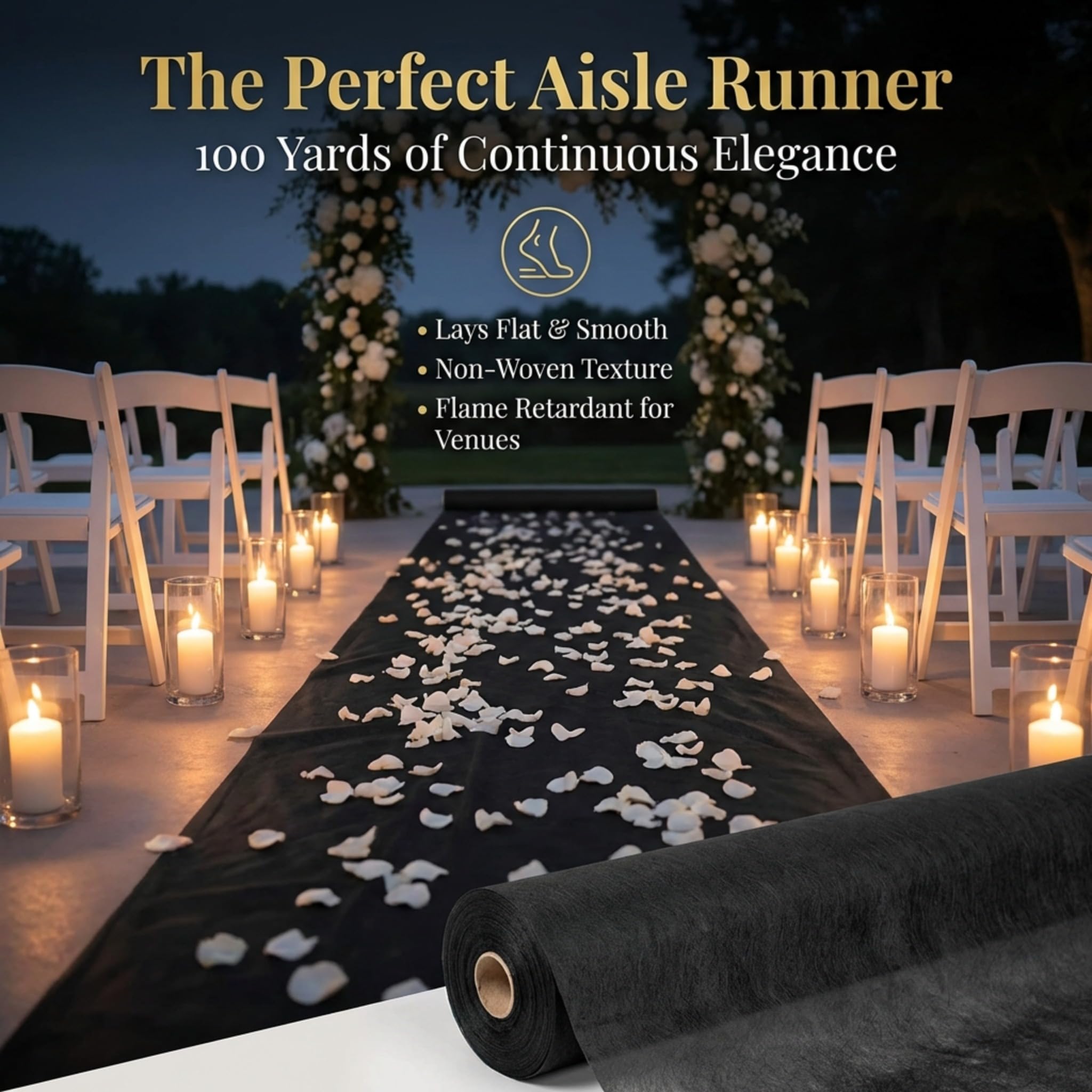 Anderson's Black Flame Retardant Gossamer Fabric Roll, 19" x 25 Yard roll, Sheer Fabric for Wedding Decorations, Baby Shower, Gender Reveal, Prom, Homecoming, Event Photo Backdrops, Drapes - Image 4