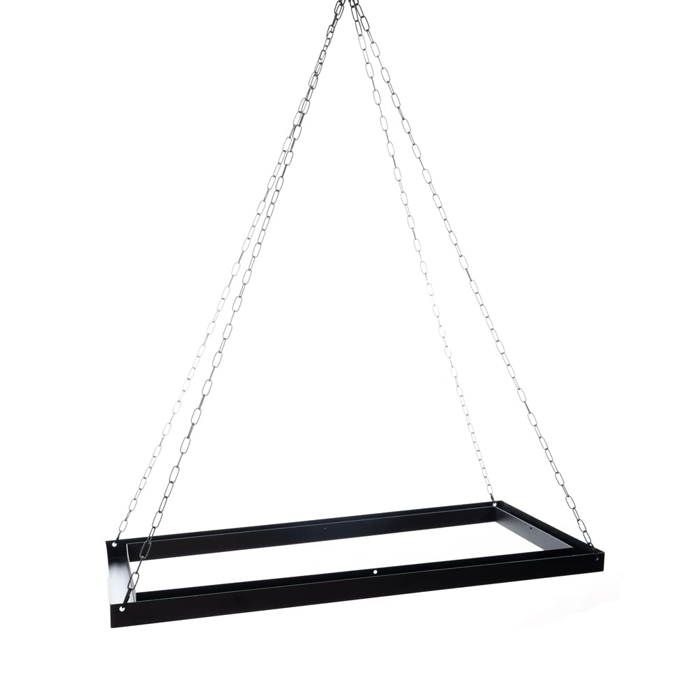 Anderson's Black Hanging Floral Chandelier Frame, Event Wedding Decoration, DIY Ceiling Decor Frame - 47 x 20 Inches