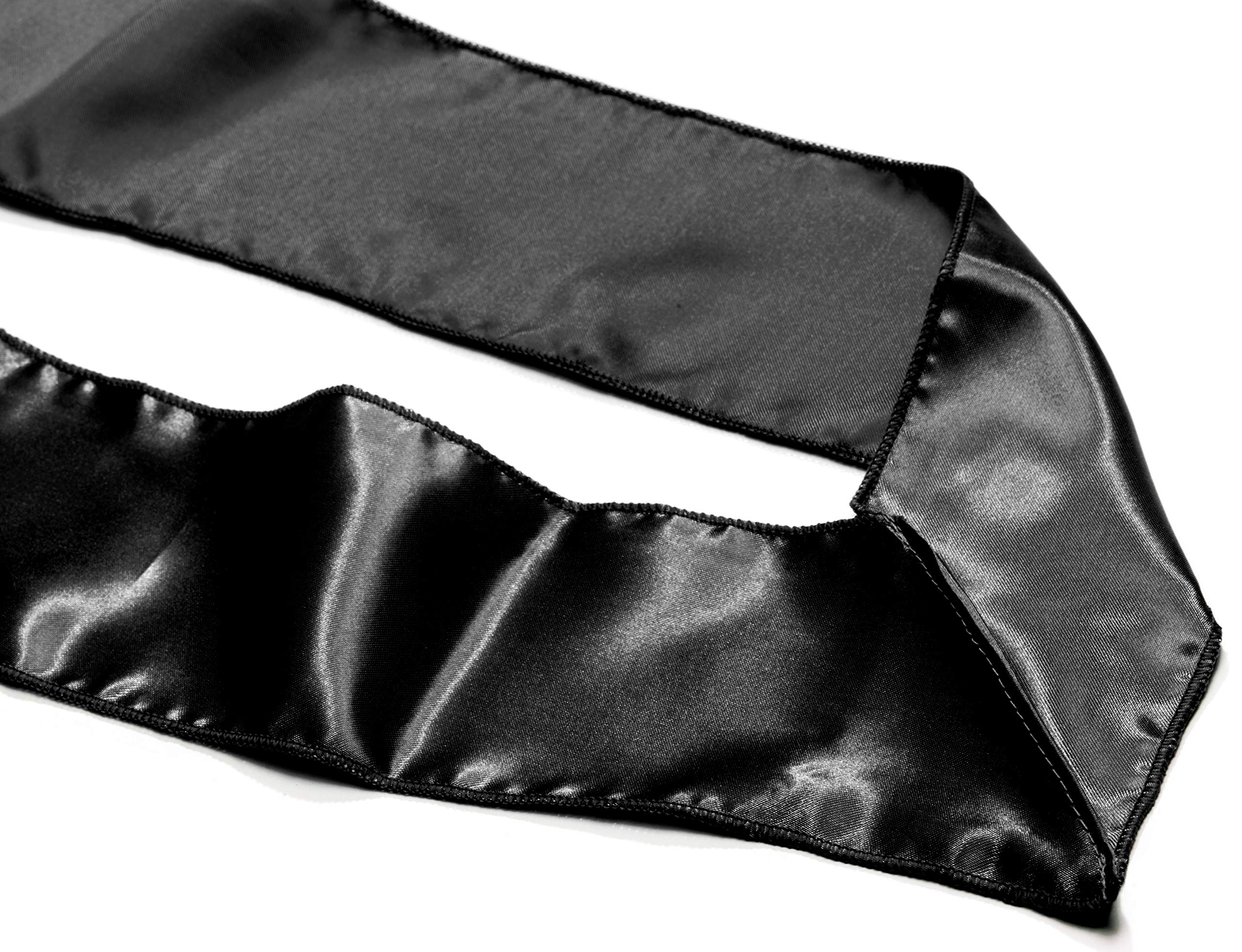 Anderson's Black Prom Royalty Satin Sash & Button Set, 3" x 72" Satin Royalty Sashes with White Imprint and Matching Royalty Buttons for Prom Coronation & School Celebrations, 4‑Piece Sash Set - Image 3