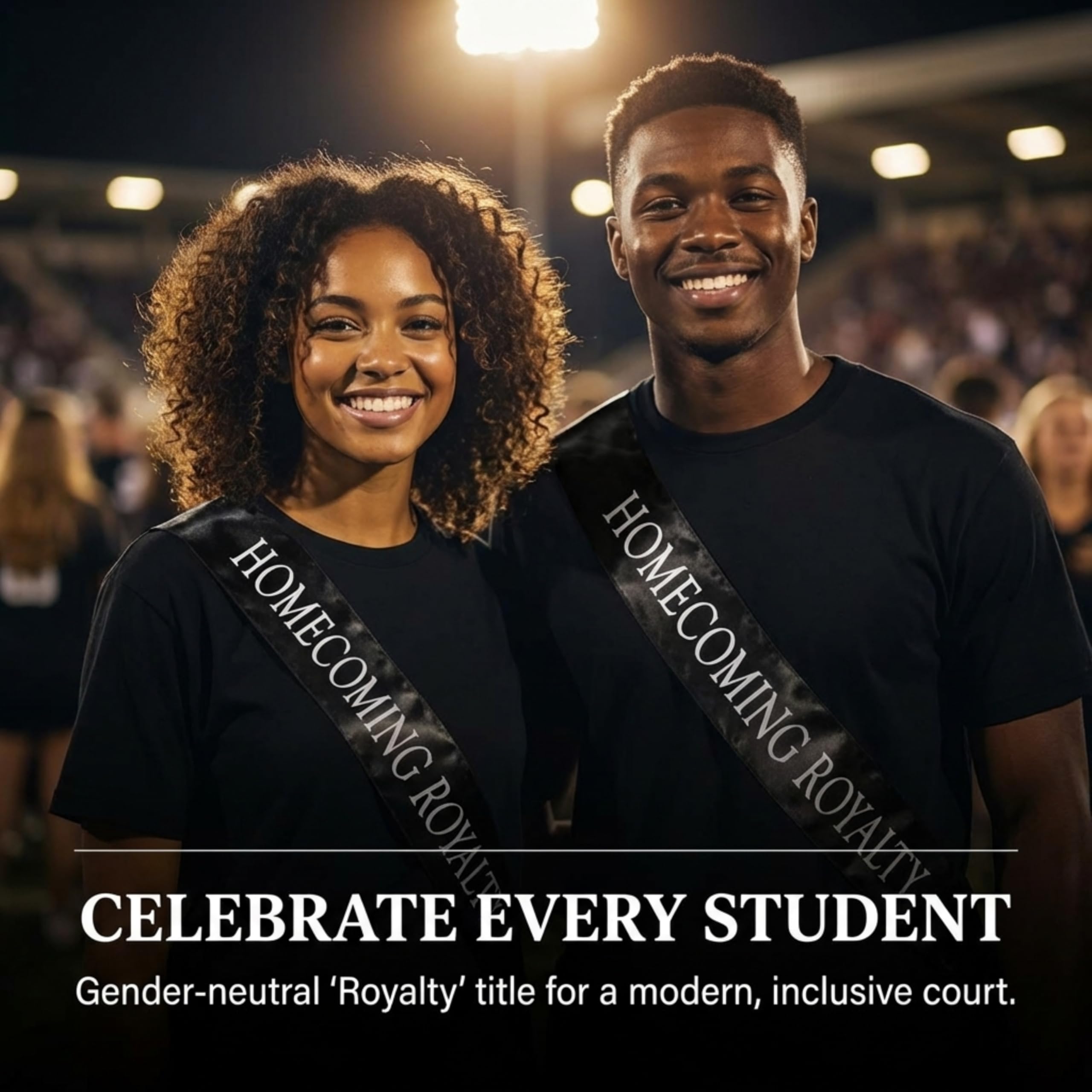 Anderson's Black Satin Homecoming Royalty Sash Set, Elegant 3" x 72" Sashes with White Imprint for Homecoming Night Coronation and School Events, 2‑Piece Set - Image 4