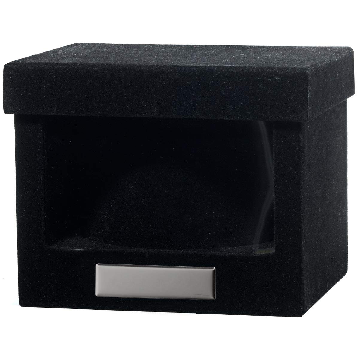 Anderson's Black Velvet Keepsake Tiara Box, Structured Crown Storage with Silver Plate for Prom, Homecoming, Wedding, Quinceañera, Sweet 16, Pageant, Theater, Dance, Cosplay