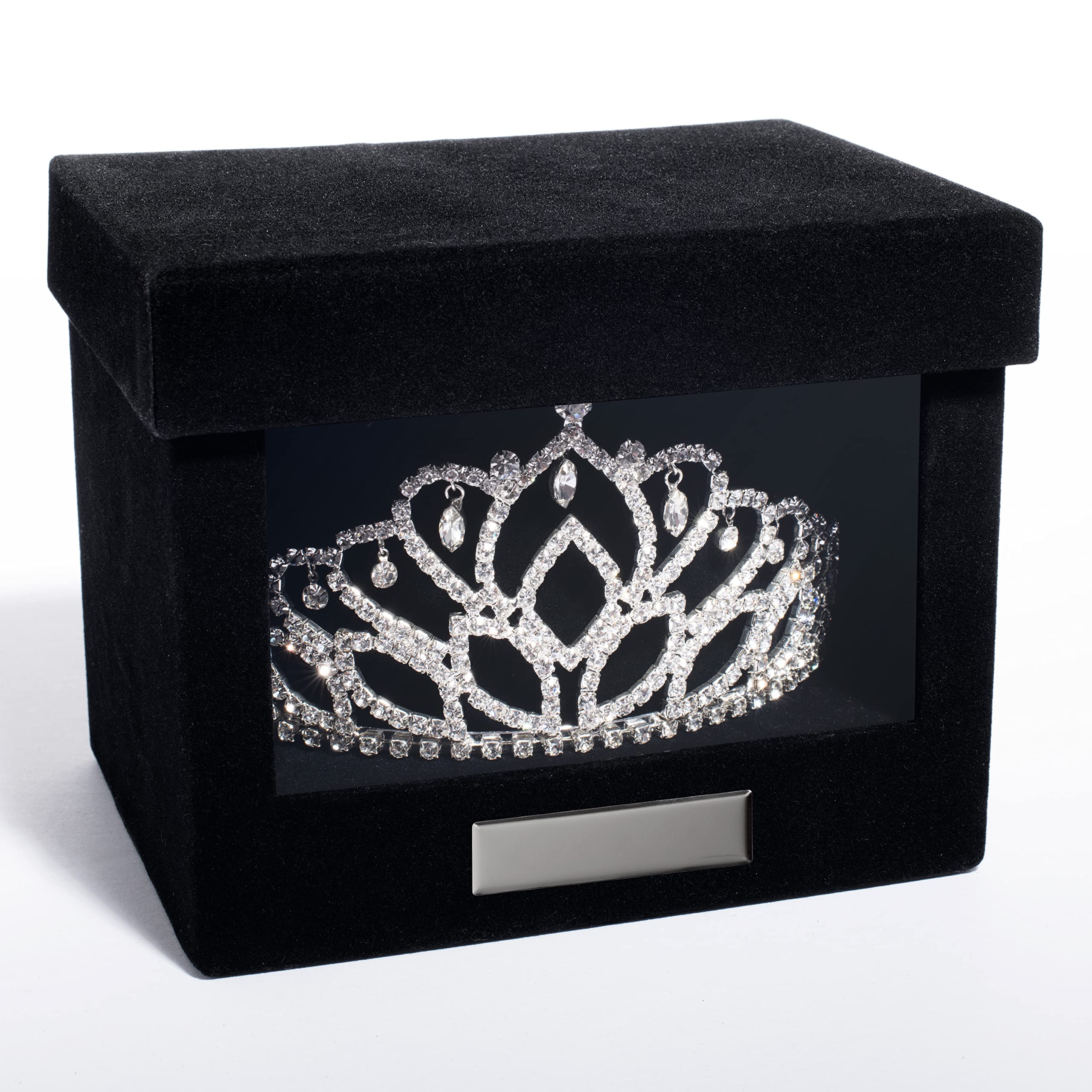 Anderson's Black Velvet Keepsake Tiara Box, Structured Crown Storage with Silver Plate for Prom, Homecoming, Wedding, Quinceañera, Sweet 16, Pageant, Theater, Dance, Cosplay - Image 5