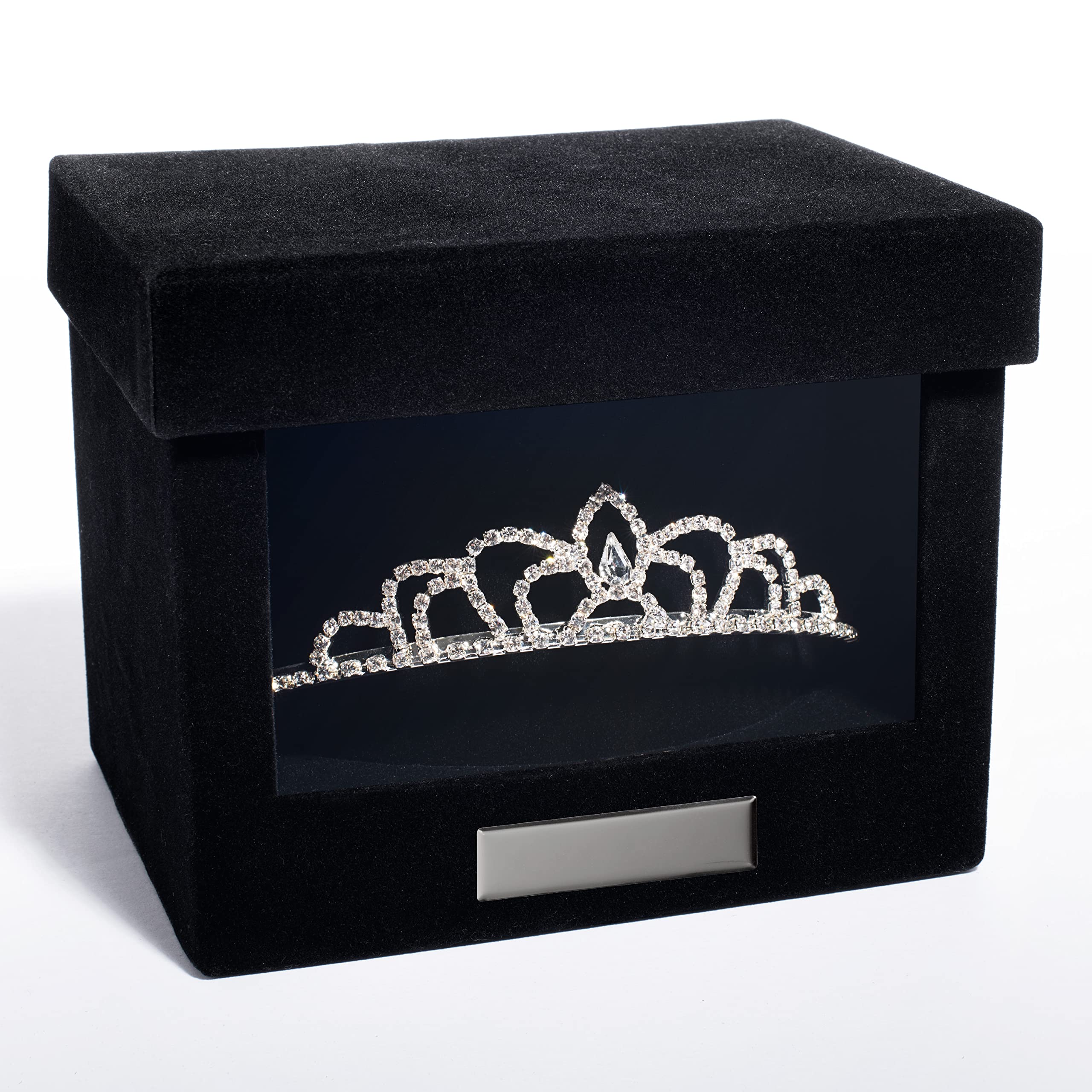 Anderson's Black Velvet Keepsake Tiara Box, Structured Crown Storage with Silver Plate for Prom, Homecoming, Wedding, Quinceañera, Sweet 16, Pageant, Theater, Dance, Cosplay - Image 6