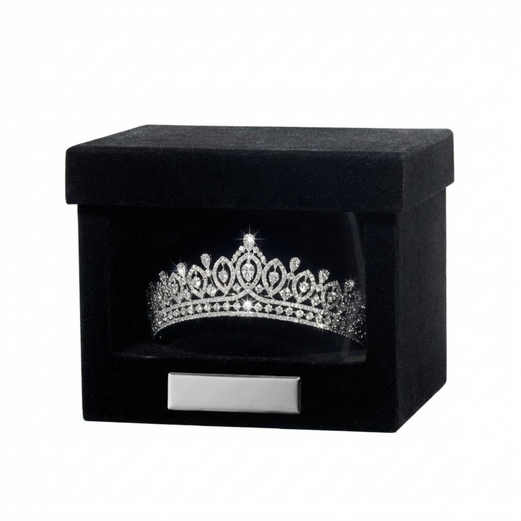 Anderson's Black Velvet Keepsake Tiara Box, Structured Crown Storage with Silver Plate for Prom, Homecoming, Wedding, Quinceañera, Sweet 16, Pageant, Theater, Dance, Cosplay - Image 7