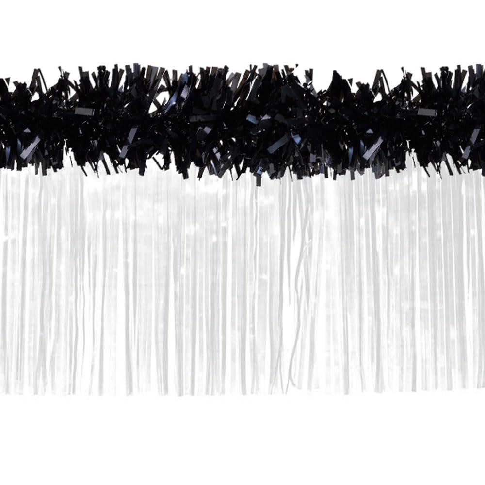Anderson's Black Vinyl Twist and White Vinyl Fringe Car Parade Decoration Kit, Parade Float Decor - Image 2