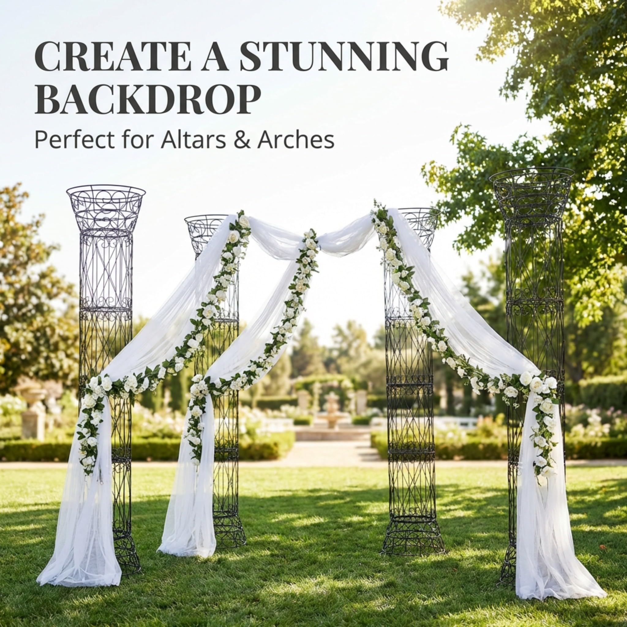Anderson's Black Wire Column, 8 Ft. High x 20 in., Wedding Decoration Kit - Image 7