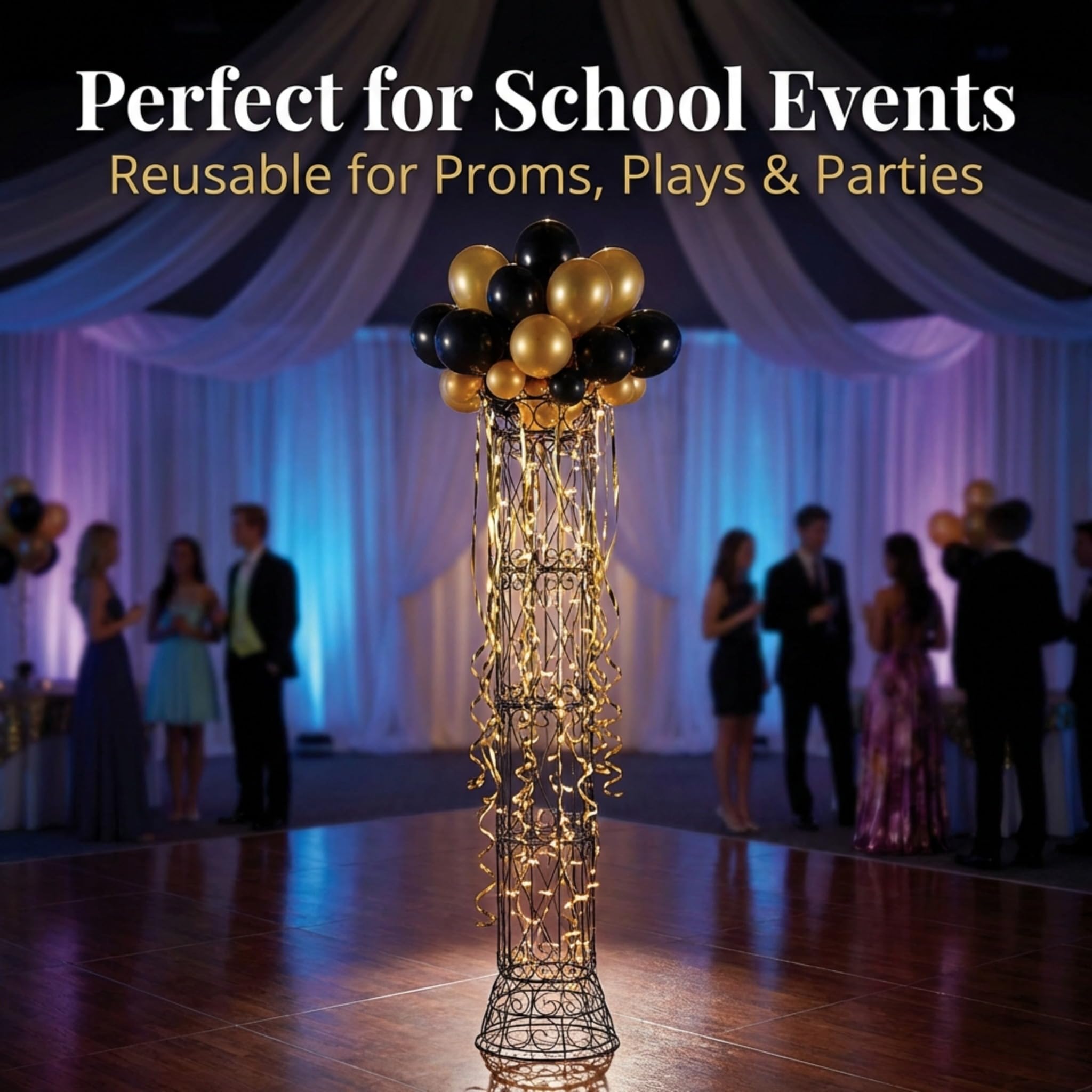 Anderson's Black Wire Column, 8 Ft. High x 20 in., Wedding Decoration Kit - Image 8