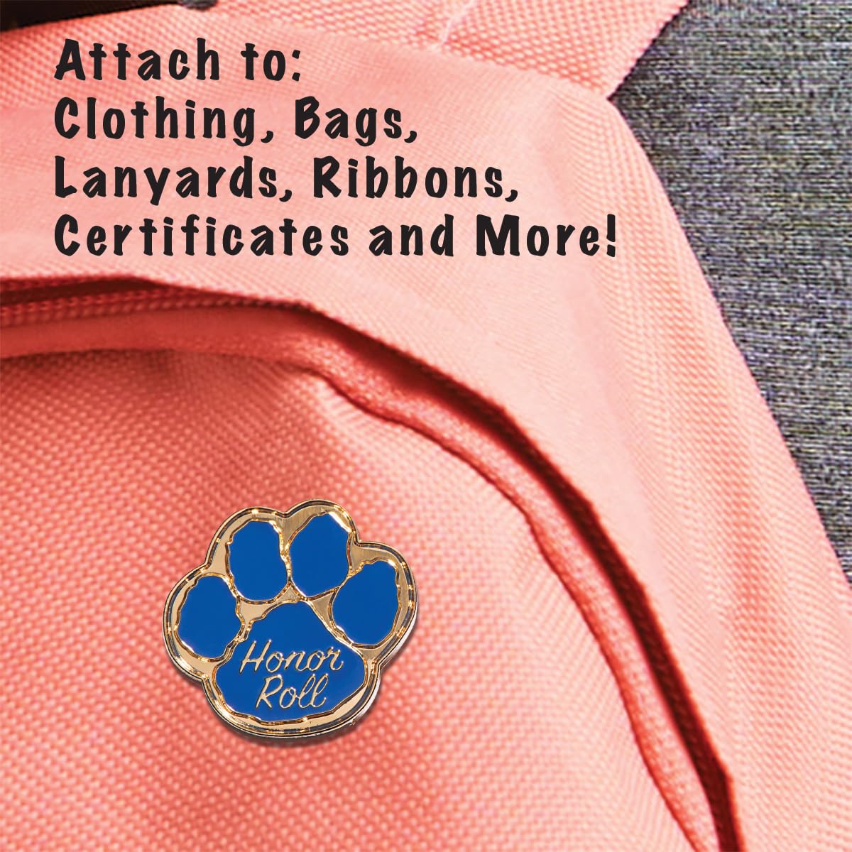 Anderson's Blue and Gold Die-Cut Paw Print Honor Roll Award Pin, Pack of 1, 6 or 12 - Image 3
