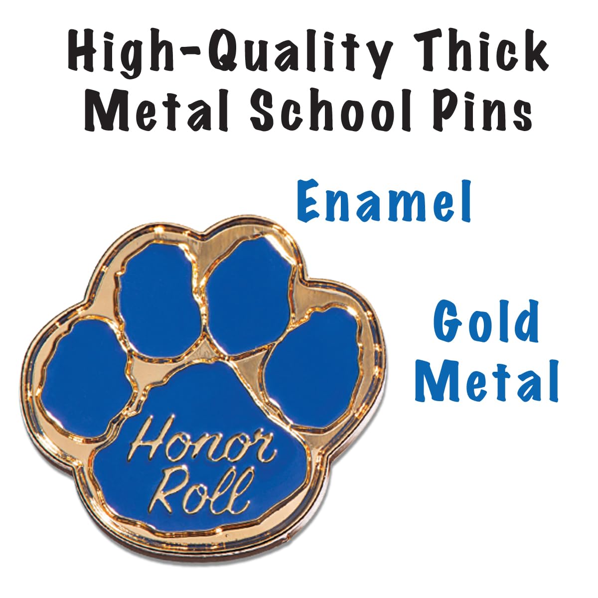 Anderson's Blue and Gold Die-Cut Paw Print Honor Roll Award Pin, Pack of 1, 6 or 12 - Image 4
