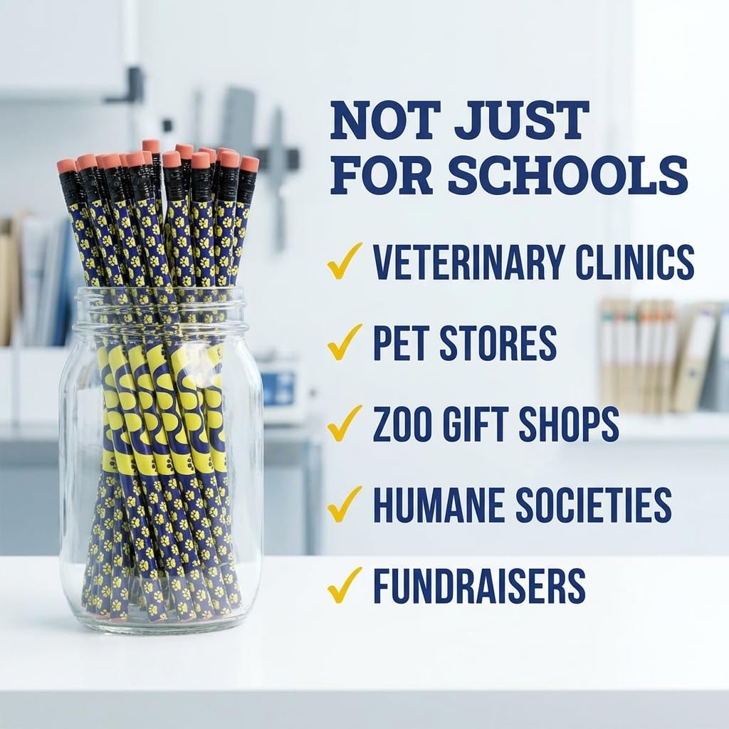 Anderson's, Blue and Yellow Paw Pencils, Set of 100, School Pencils, Student Awards, Recognition - Image 7