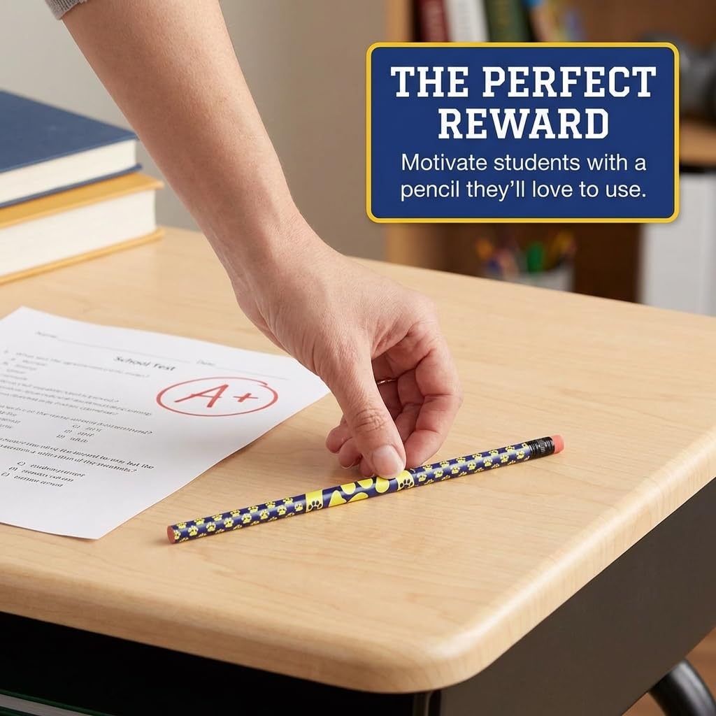 Anderson's, Blue and Yellow Paw Pencils, Set of 100, School Pencils, Student Awards, Recognition - Image 9