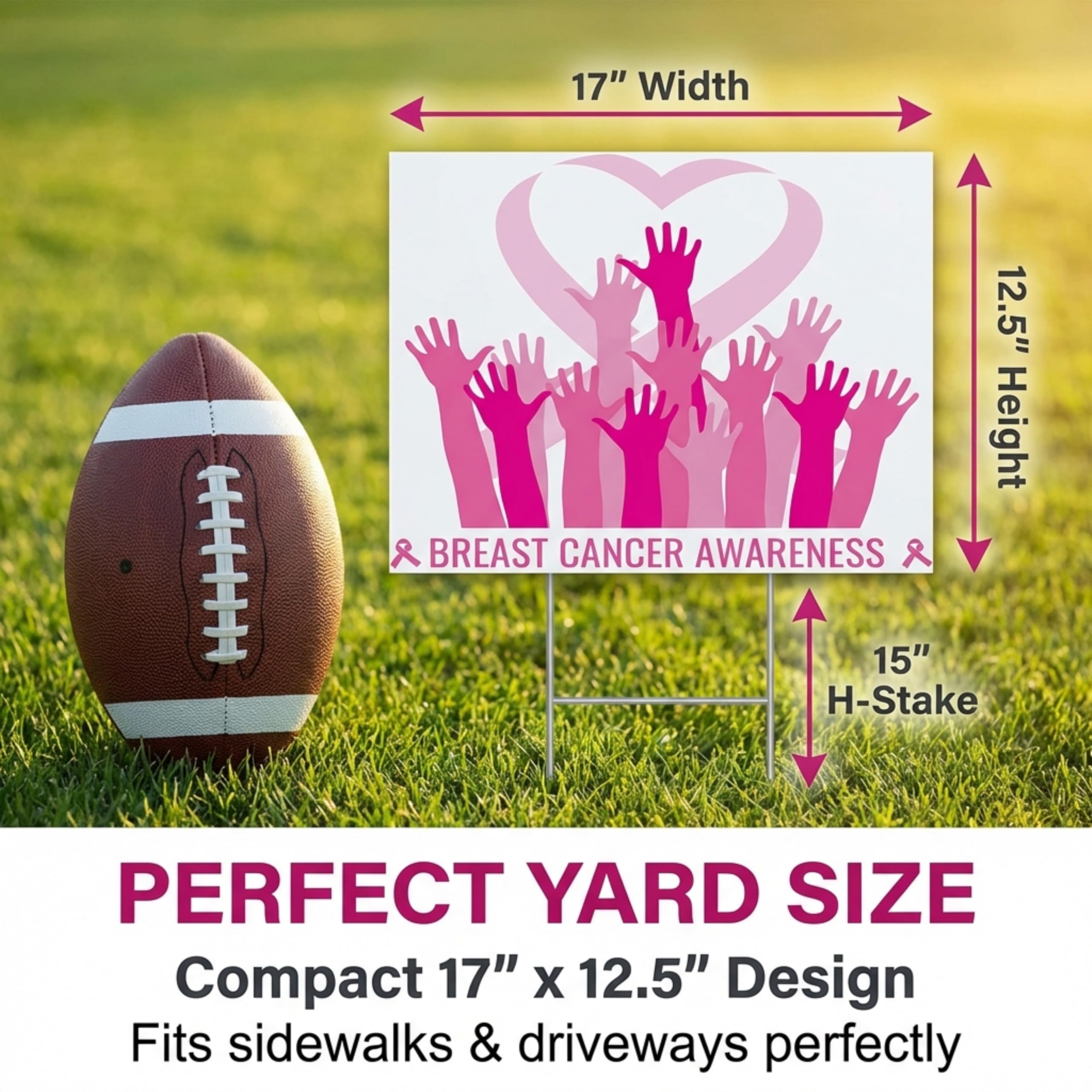 Anderson's Breast Cancer Awareness Yard Sign, Pink Ribbon, Social Cause, 18 Inches x 24 Inches - Image 2