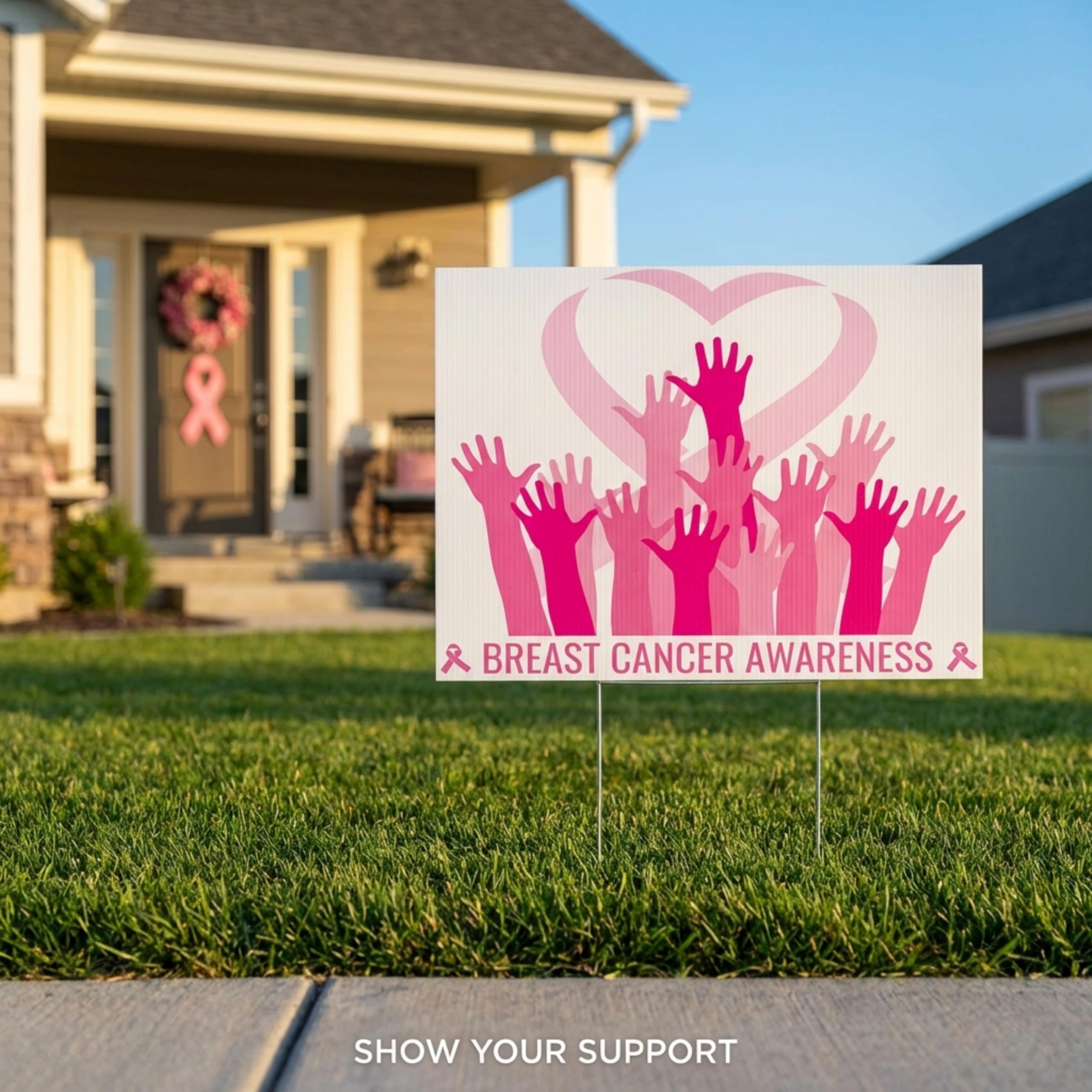 Anderson's Breast Cancer Awareness Yard Sign, Pink Ribbon, Social Cause, 18 Inches x 24 Inches - Image 5