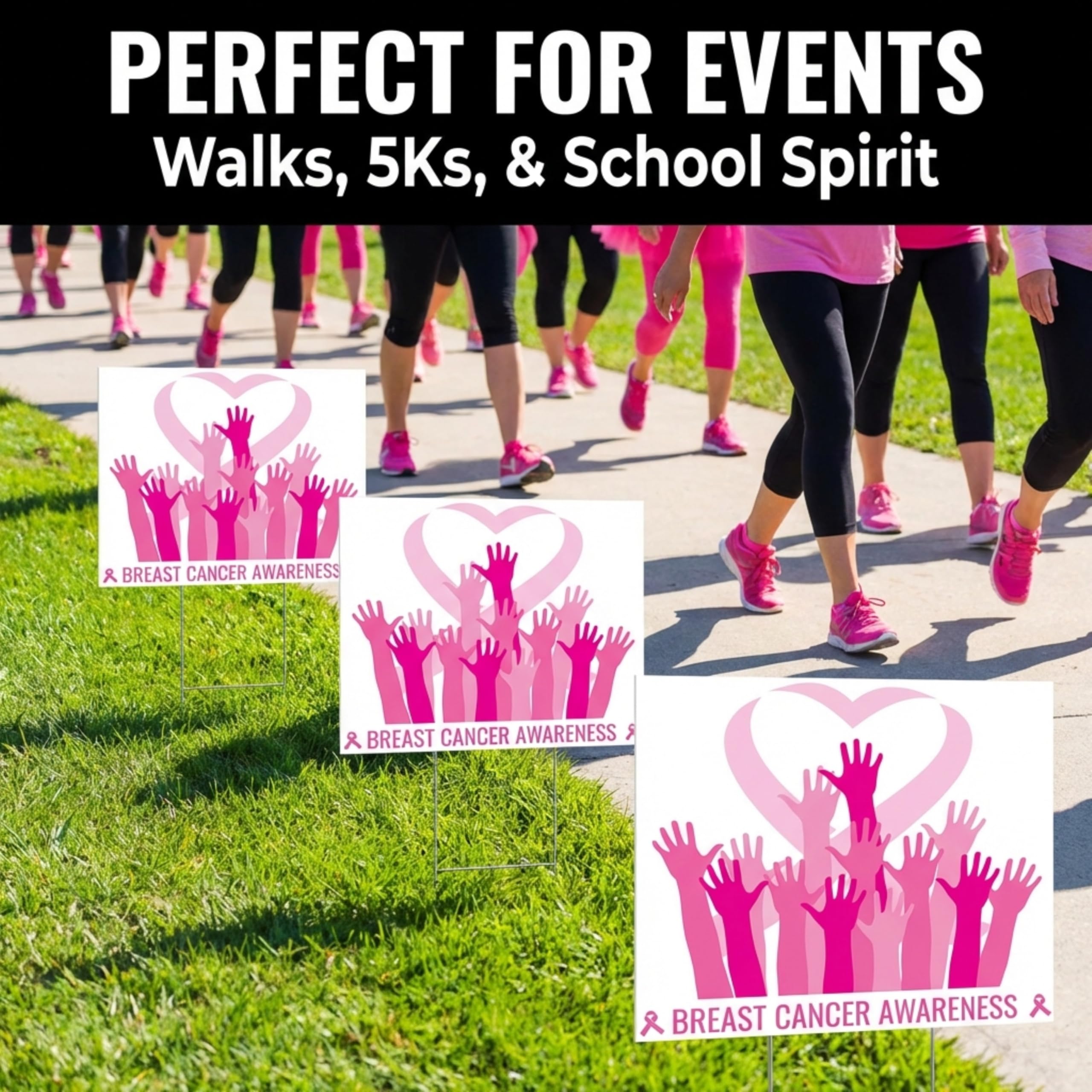 Anderson's Breast Cancer Awareness Yard Sign, Pink Ribbon, Social Cause, 18 Inches x 24 Inches - Image 6