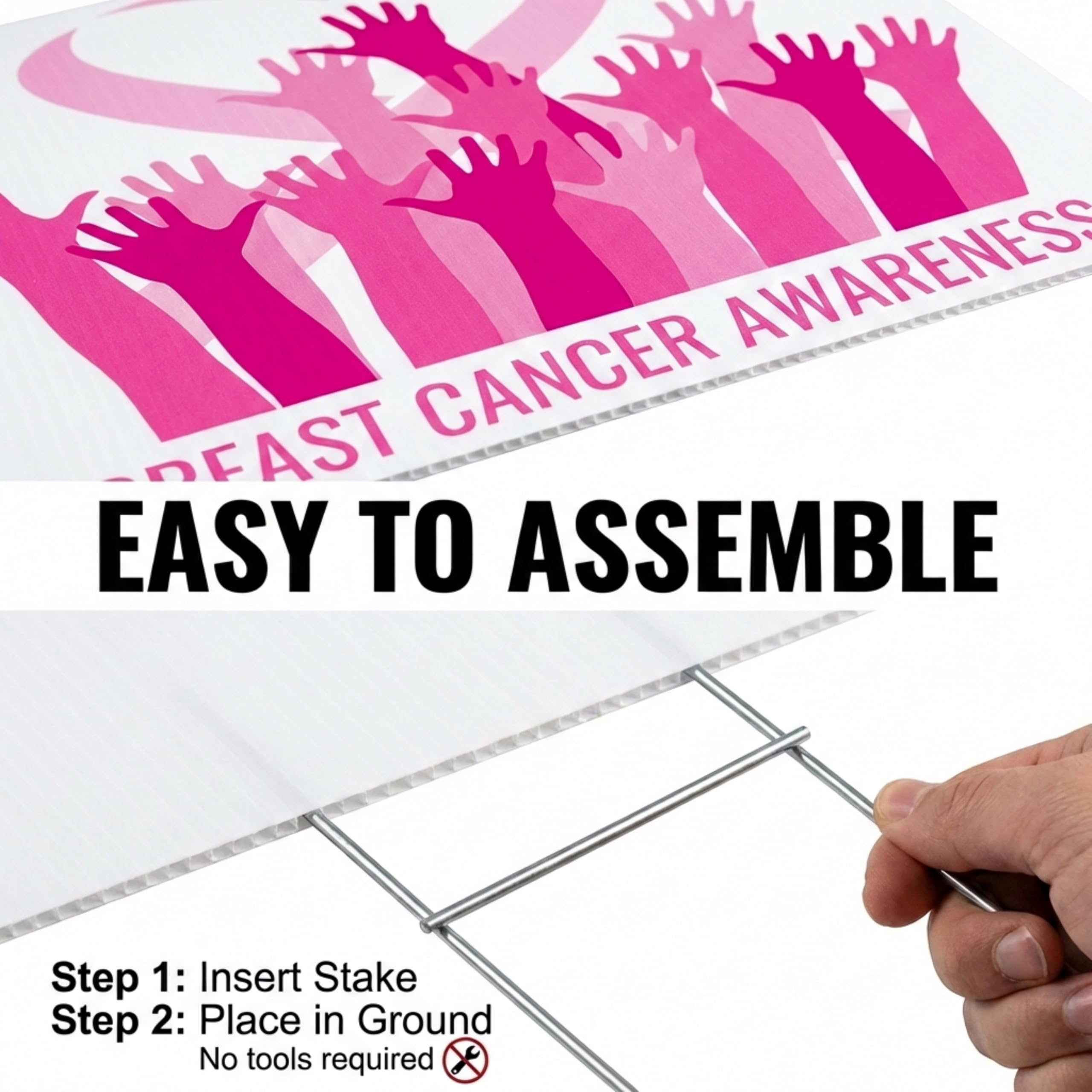 Anderson's Breast Cancer Awareness Yard Sign, Pink Ribbon, Social Cause, 18 Inches x 24 Inches - Image 7