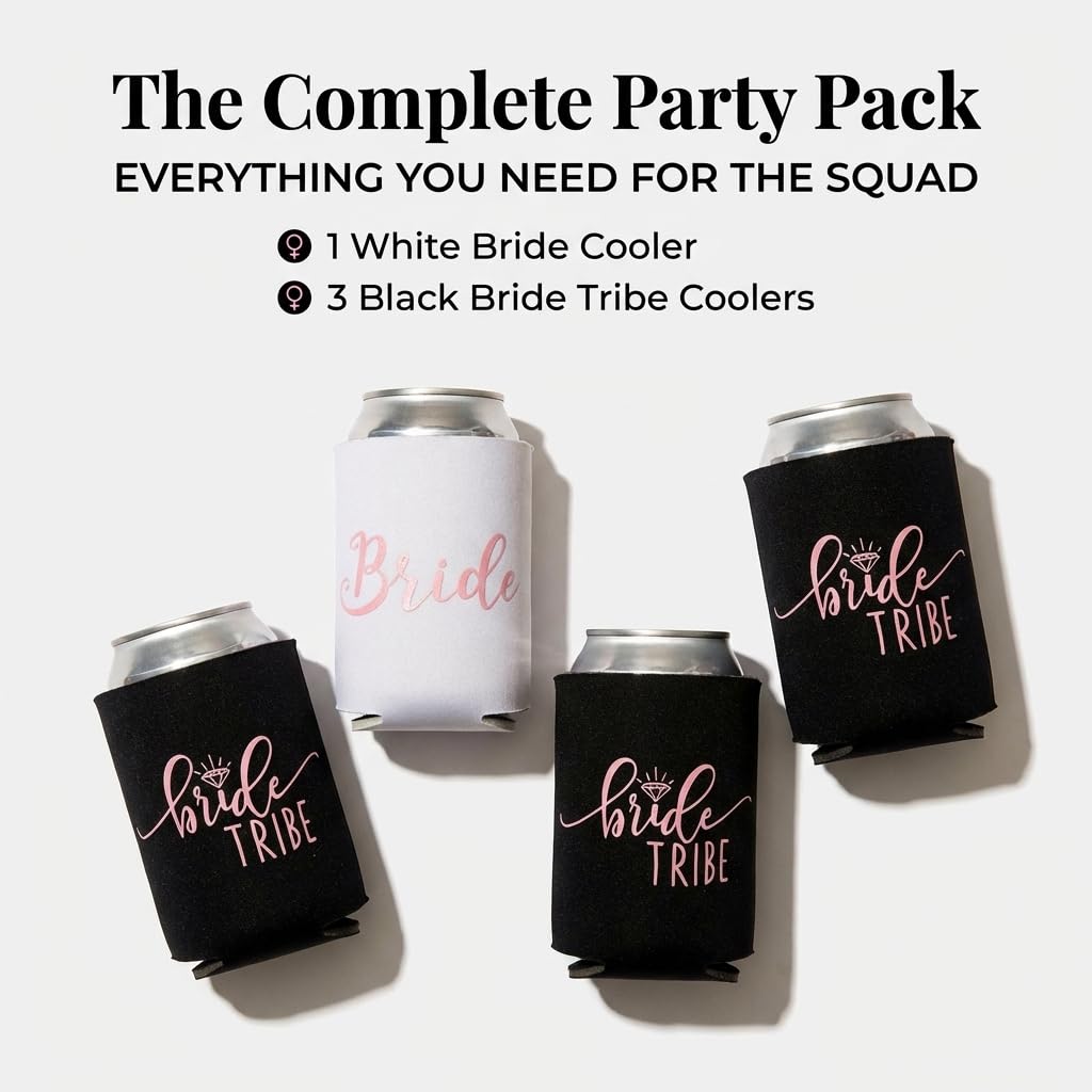 Anderson's Bride and Bride Tribe Can Coolers, Set of 4, Gifts - Image 3
