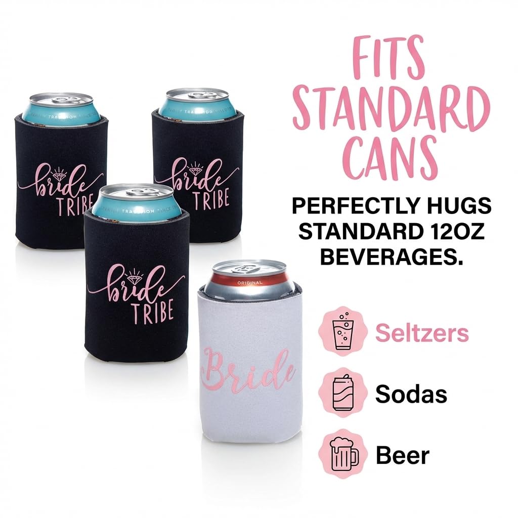 Anderson's Bride and Bride Tribe Can Coolers, Set of 4, Gifts - Image 4