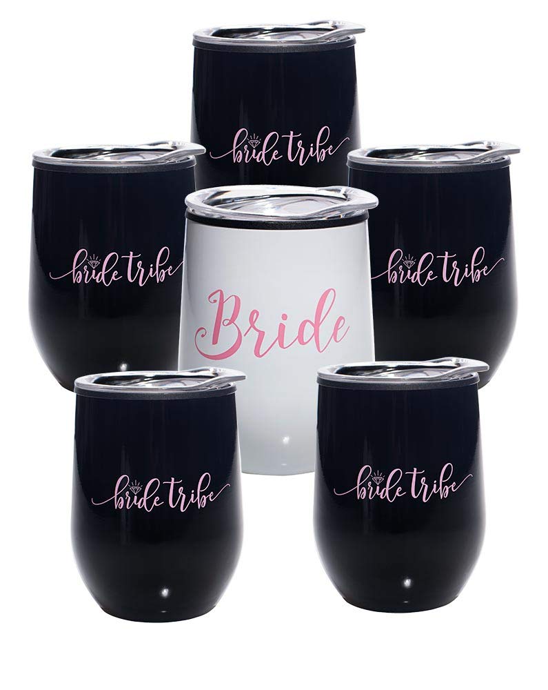 Anderson's Bride and Bride Tribe Wine Cups, Set of 6, Gifts