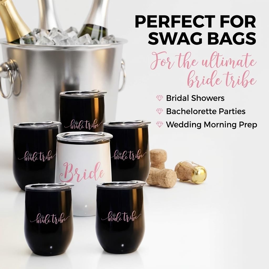 Anderson's Bride and Bride Tribe Wine Cups, Set of 6, Gifts - Image 5