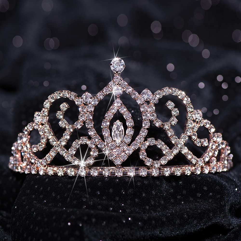 Anderson’s Cameo Perfect Rhinestone Tiara, 2 5/8 Inch Rose Gold Metal Crown with Clear Faux Diamonds for Prom, Homecoming Queen, Wedding Bridal Party, Sweet 16, Quinceañera, Birthday, Pageant, Theater Costume Accessory - Image 9