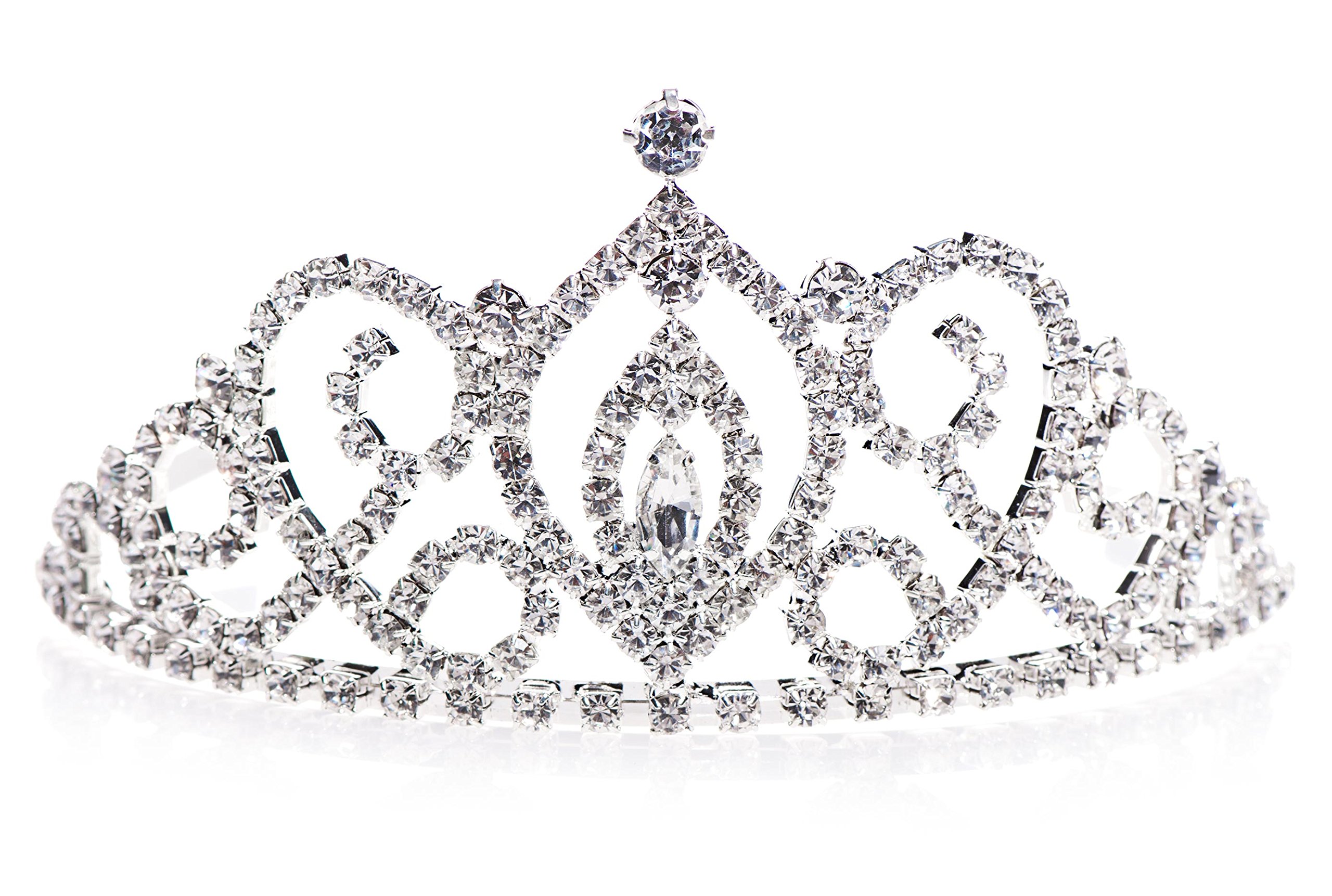 Anderson's Cameo Perfect Rhinestone Tiara, Sparkling 2.75-Inch Silver Crown with Clear Faux Diamonds, Adjustable Band & Comfort Combs, Ideal for Weddings, Proms, Pageants, Homecomings & Special Events