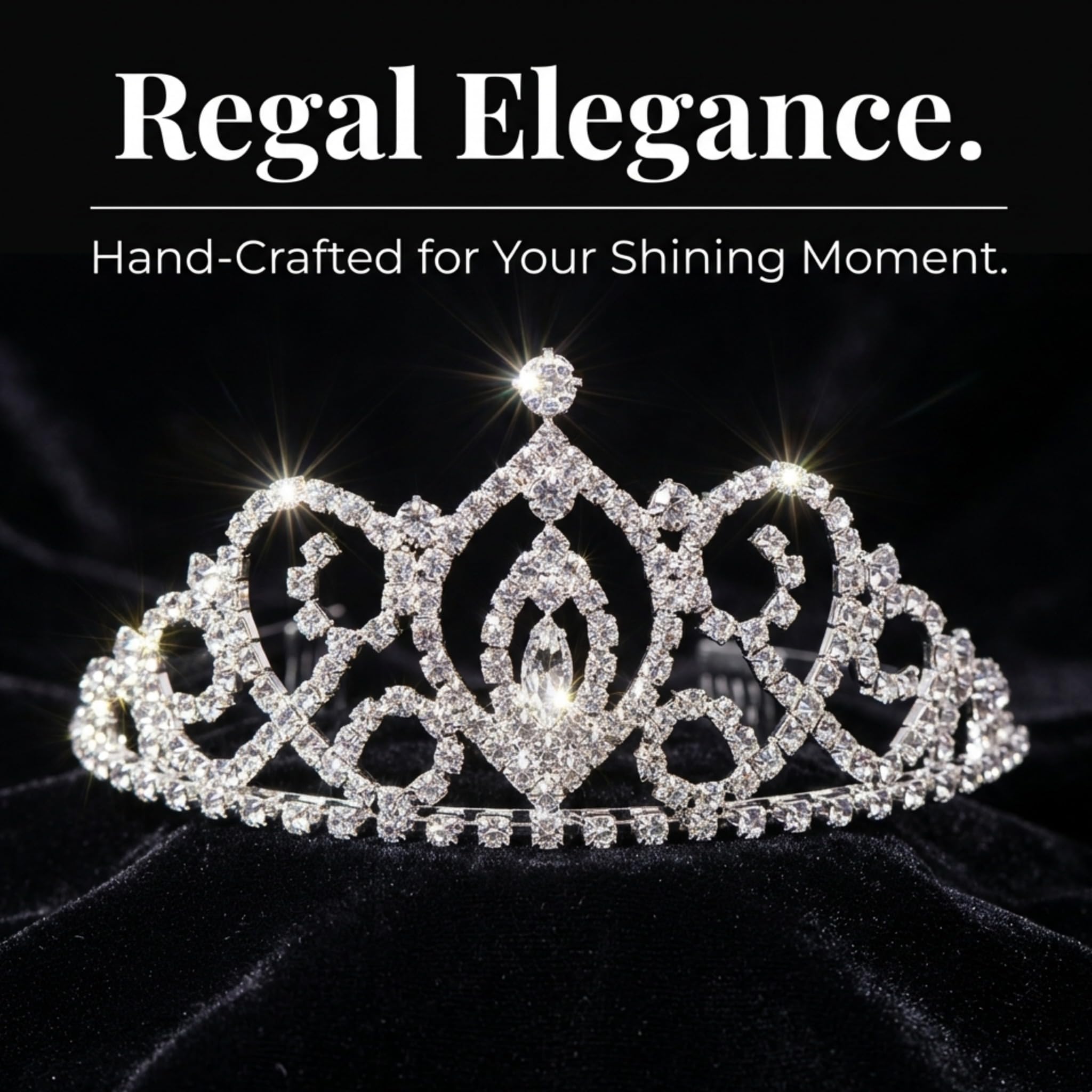 Anderson's Cameo Perfect Rhinestone Tiara, Sparkling 2.75-Inch Silver Crown with Clear Faux Diamonds, Adjustable Band & Comfort Combs, Ideal for Weddings, Proms, Pageants, Homecomings & Special Events - Image 6