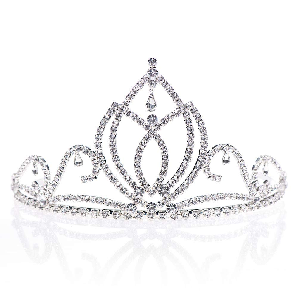 Anderson's Camila Rhinestone Tiara, 3 1/2-Inch Tall Silver Crown with Sparkling Clear Crystals, Adjustable Wedding Tiara for Brides, Prom Queen, Homecoming, Pageants, Sweet 16 & Quinceañera