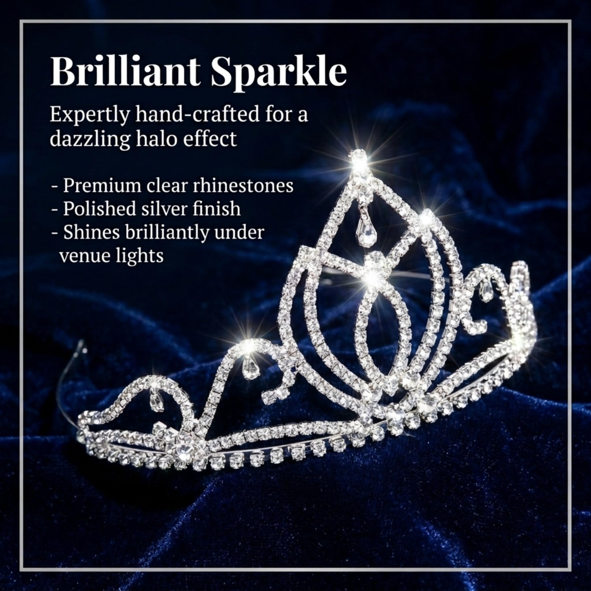 Anderson's Camila Rhinestone Tiara, 3 1/2-Inch Tall Silver Crown with Sparkling Clear Crystals, Adjustable Wedding Tiara for Brides, Prom Queen, Homecoming, Pageants, Sweet 16 & Quinceañera - Image 5